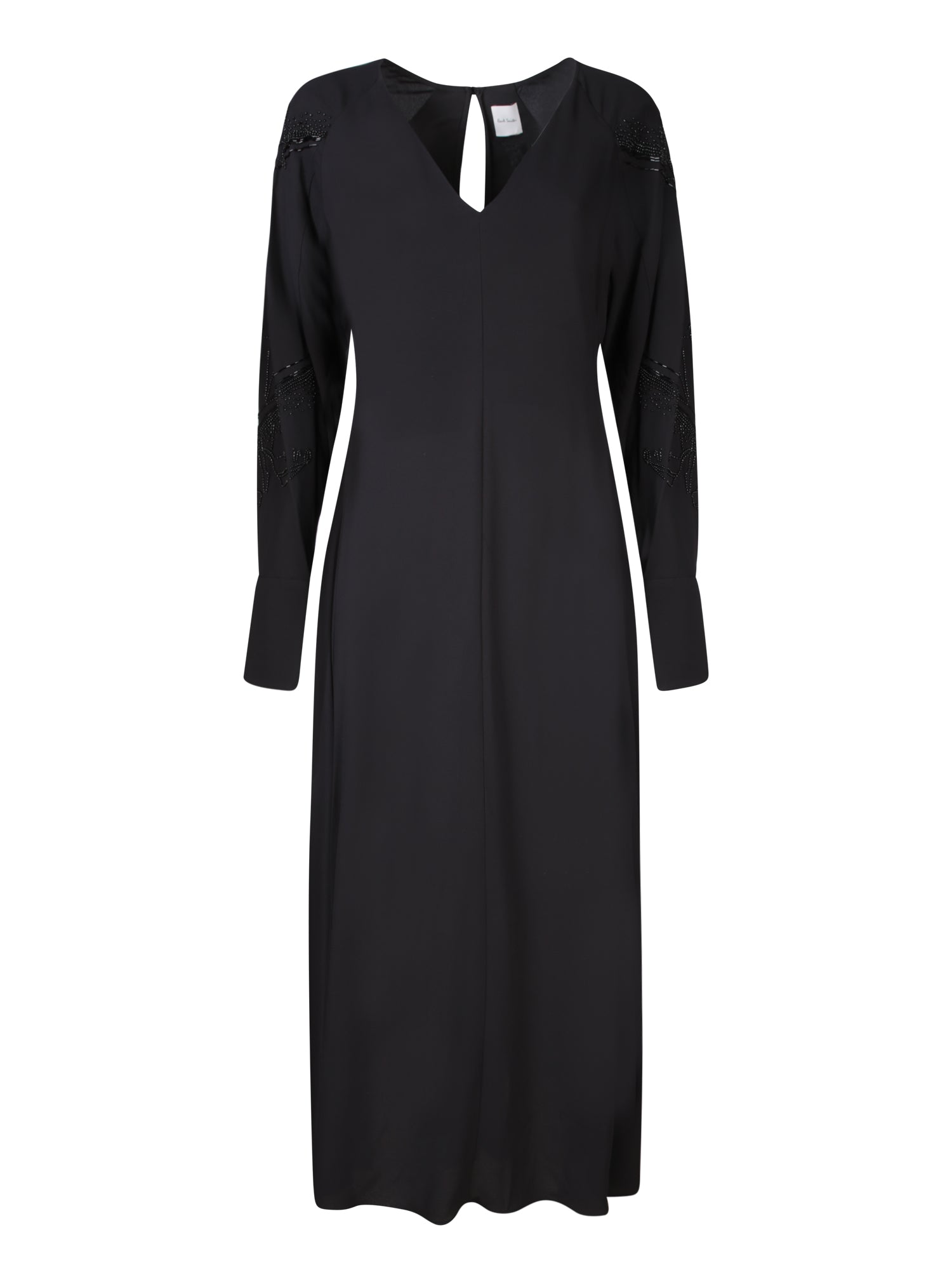 PAUL SMITH 블랙 비스코스 미디 드레스