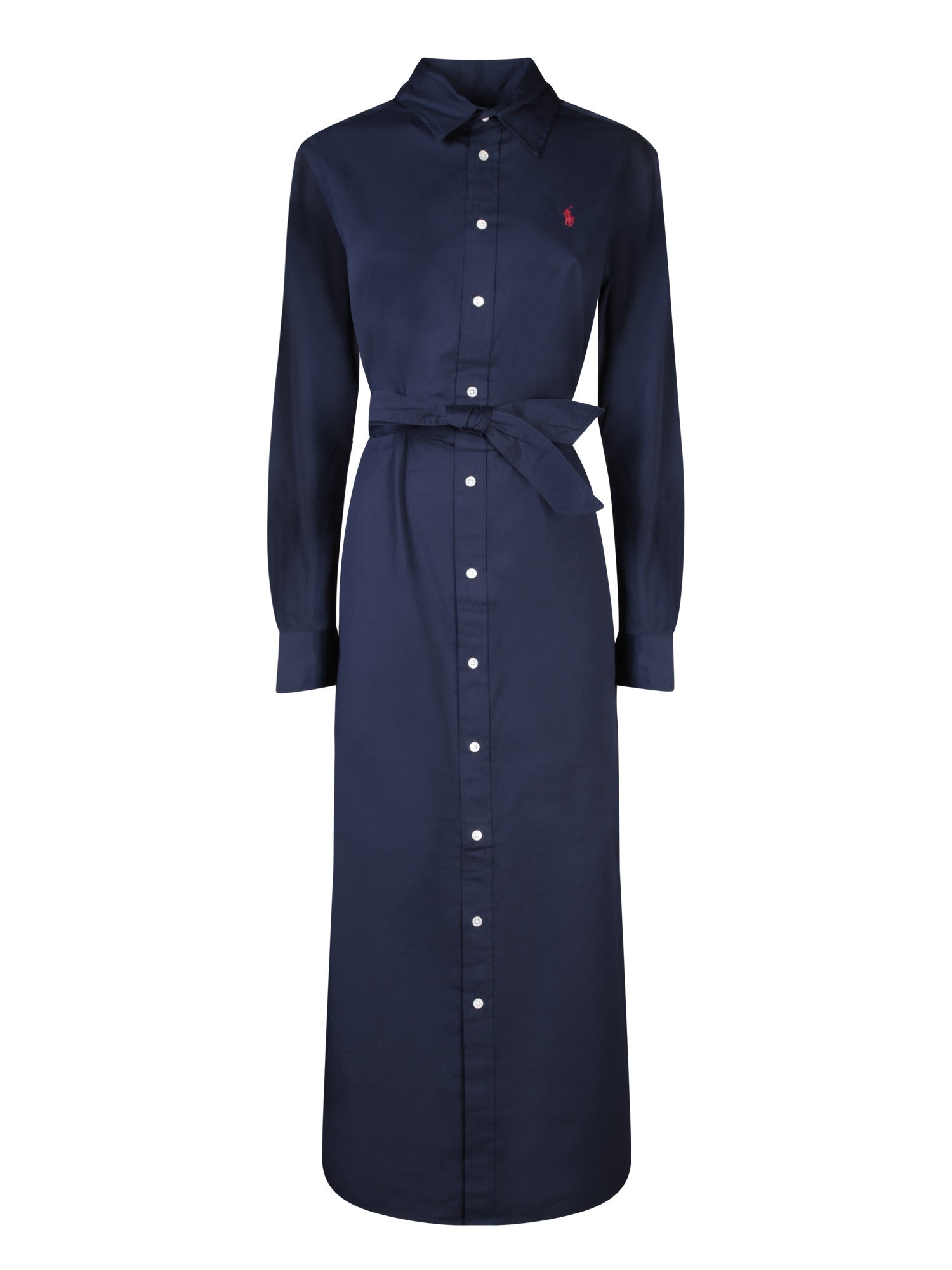 폴로 RALPH LAUREN 블루 벨티드 포플린 드레스