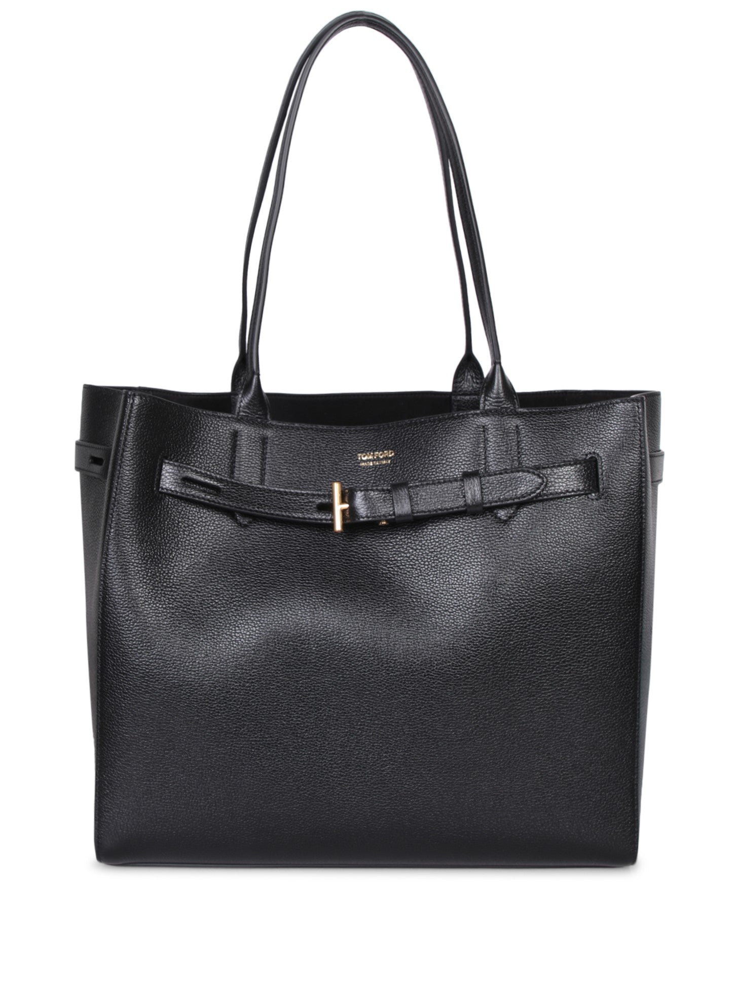 TOM FORD 블랙 미디엄 그레인 토트 백