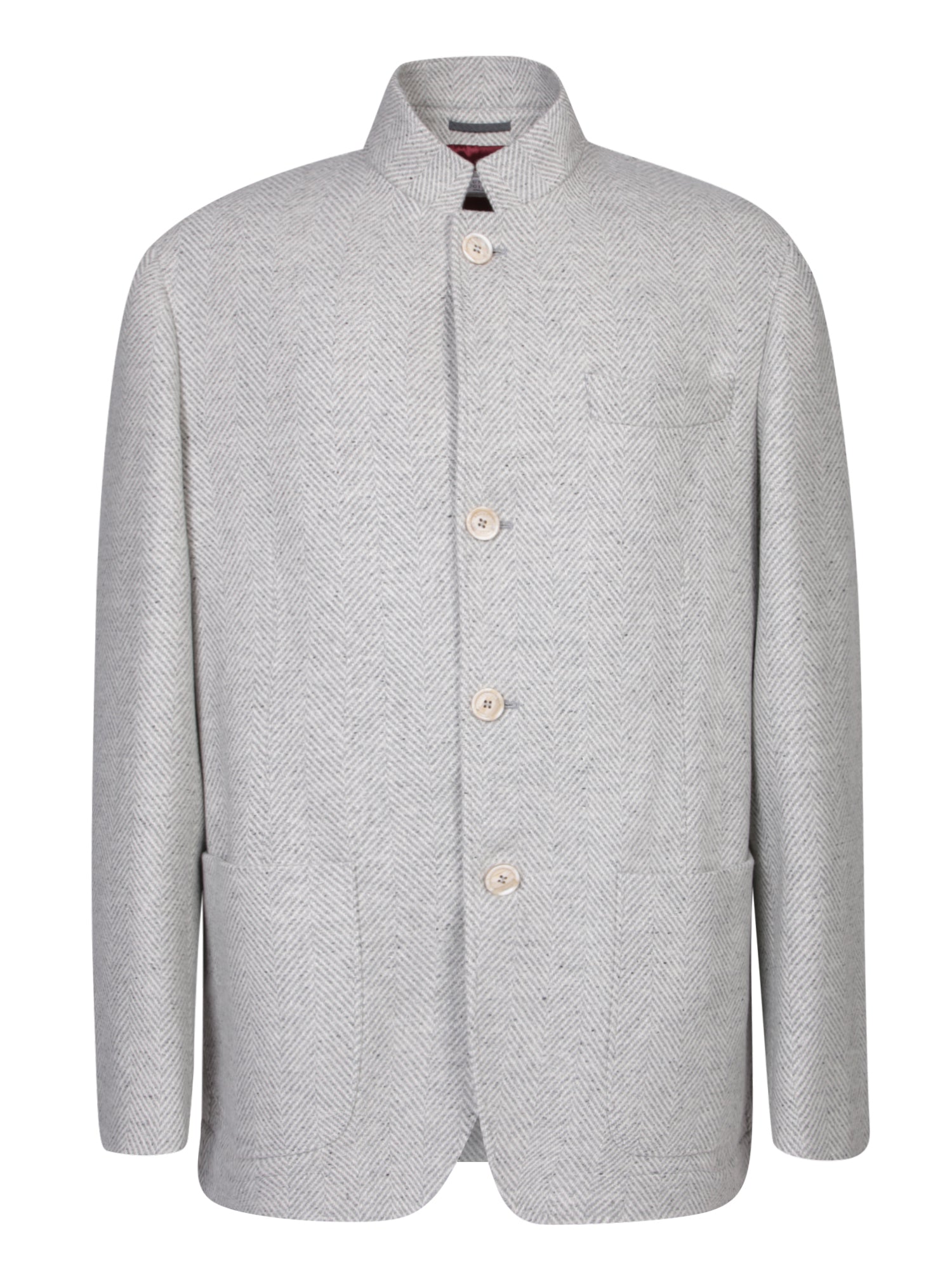 BRUNELLO CUCINELLI 베이지 헤링본 울 자켓