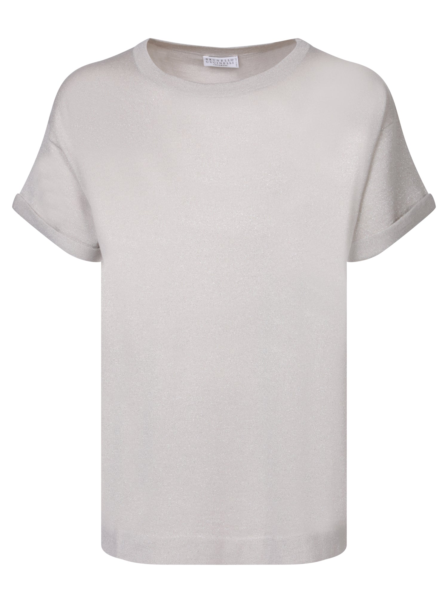 BRUNELLO CUCINELLI 실크 루렉스 MotherofPearl 티셔츠