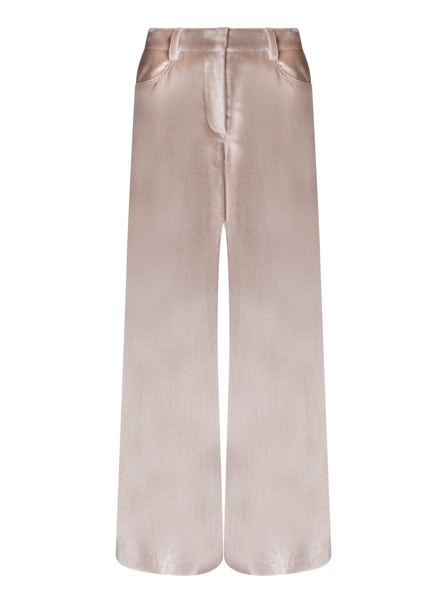 BRUNELLO CUCINELLI 베이지 벨벳 와이드 팬츠