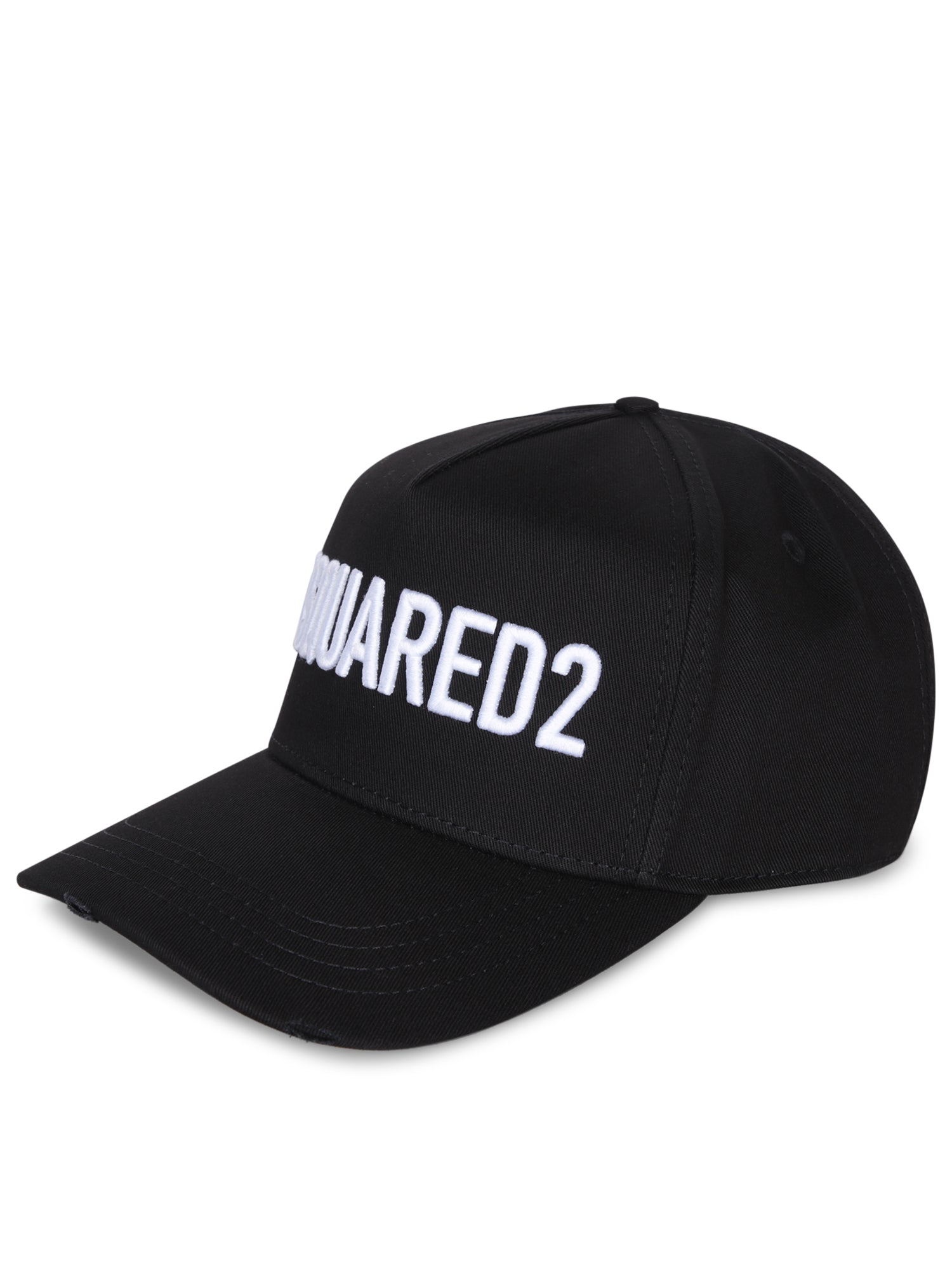 DSQUARED2 로고 개버딘 베이스볼 블랙 캡