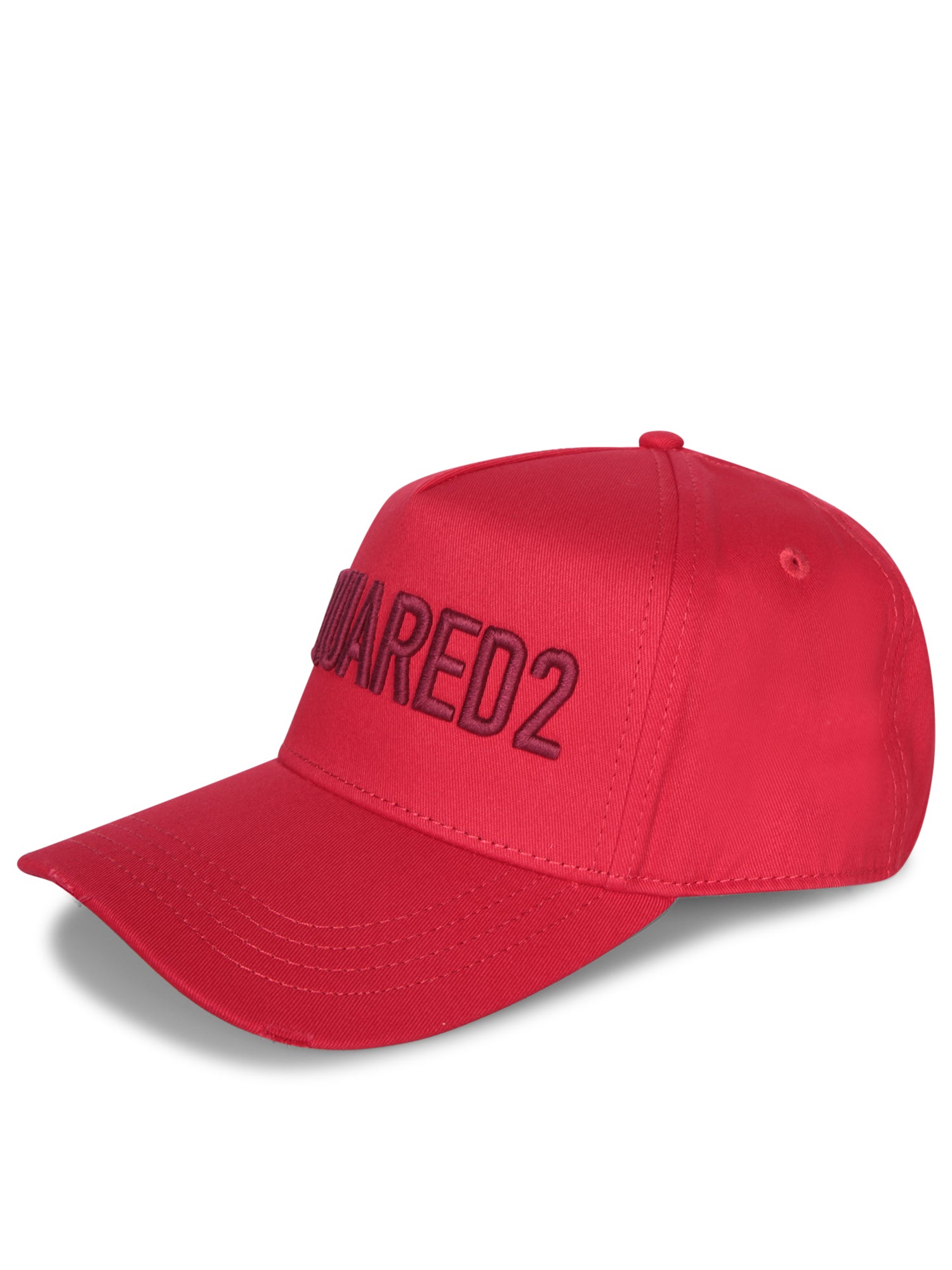 DSQUARED2 Red 로고 개버딘 베이스볼 캡