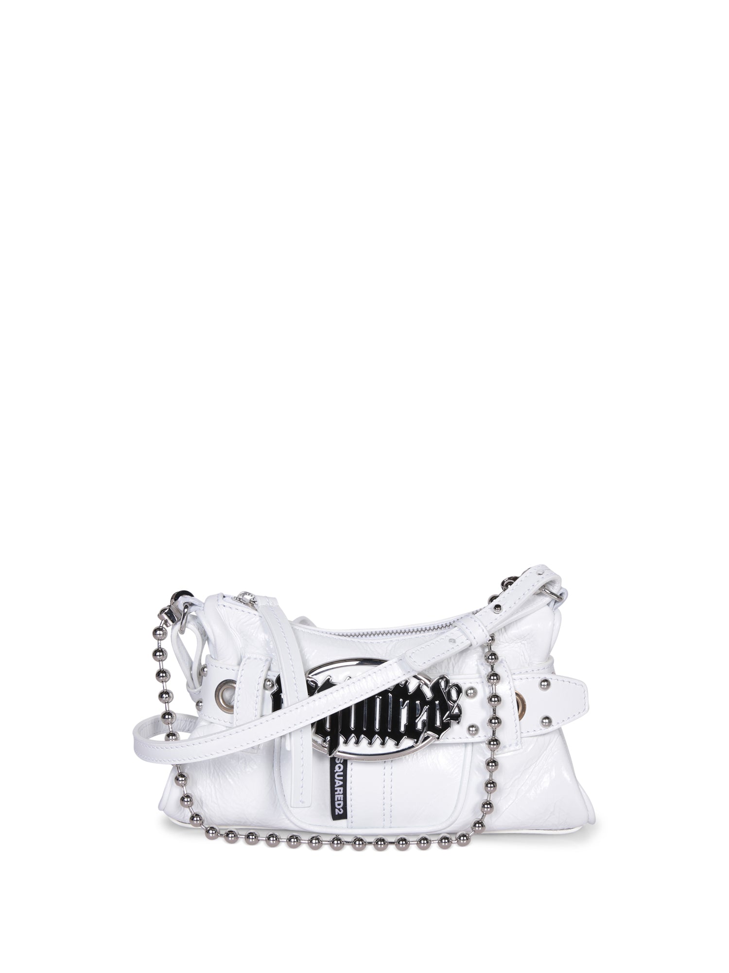 DSQUARED2 Gothic 화이트 레더 클러치 백