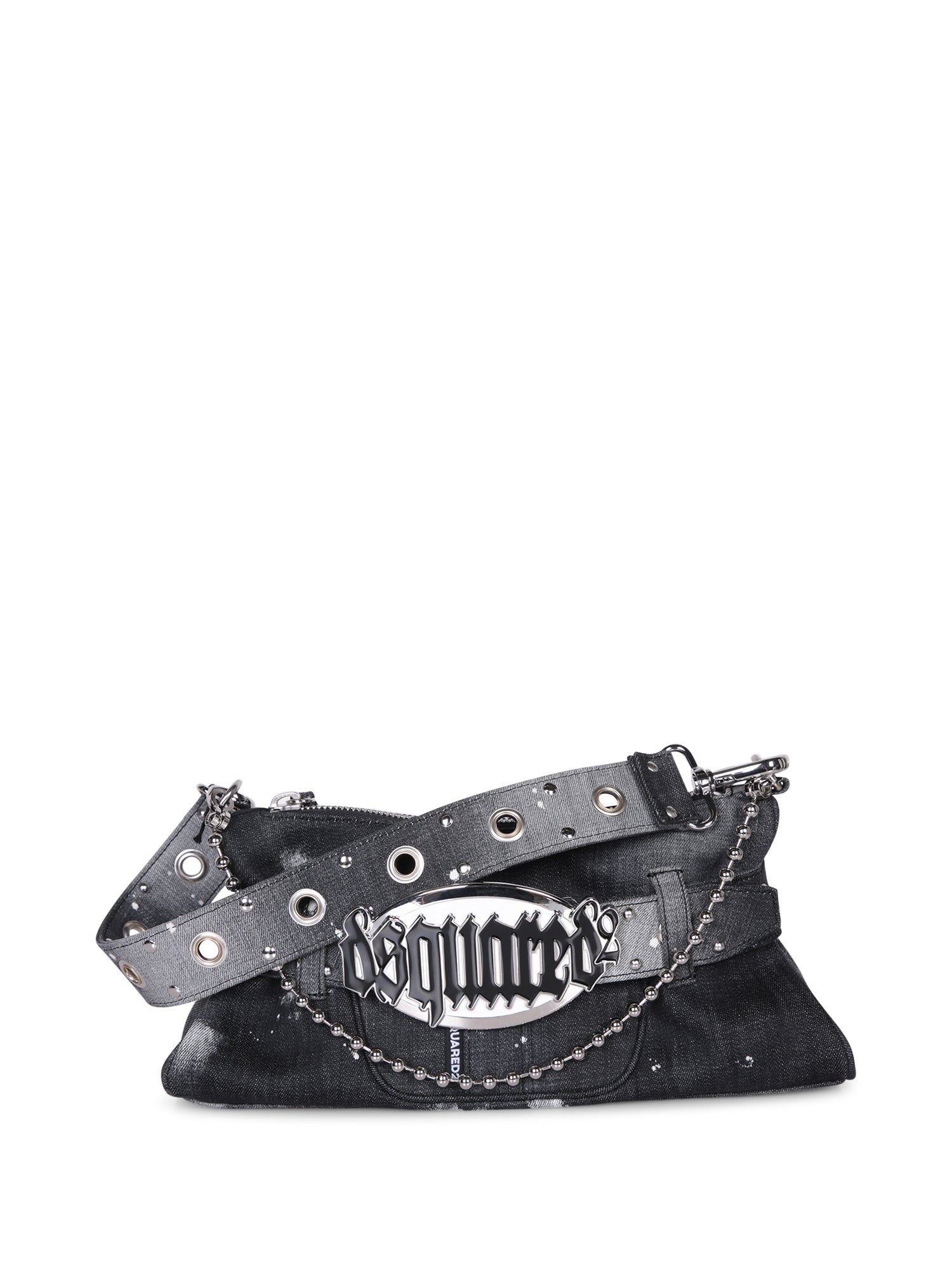 DSQUARED2 Gothic 워싱 블랙 데님 숄더 백