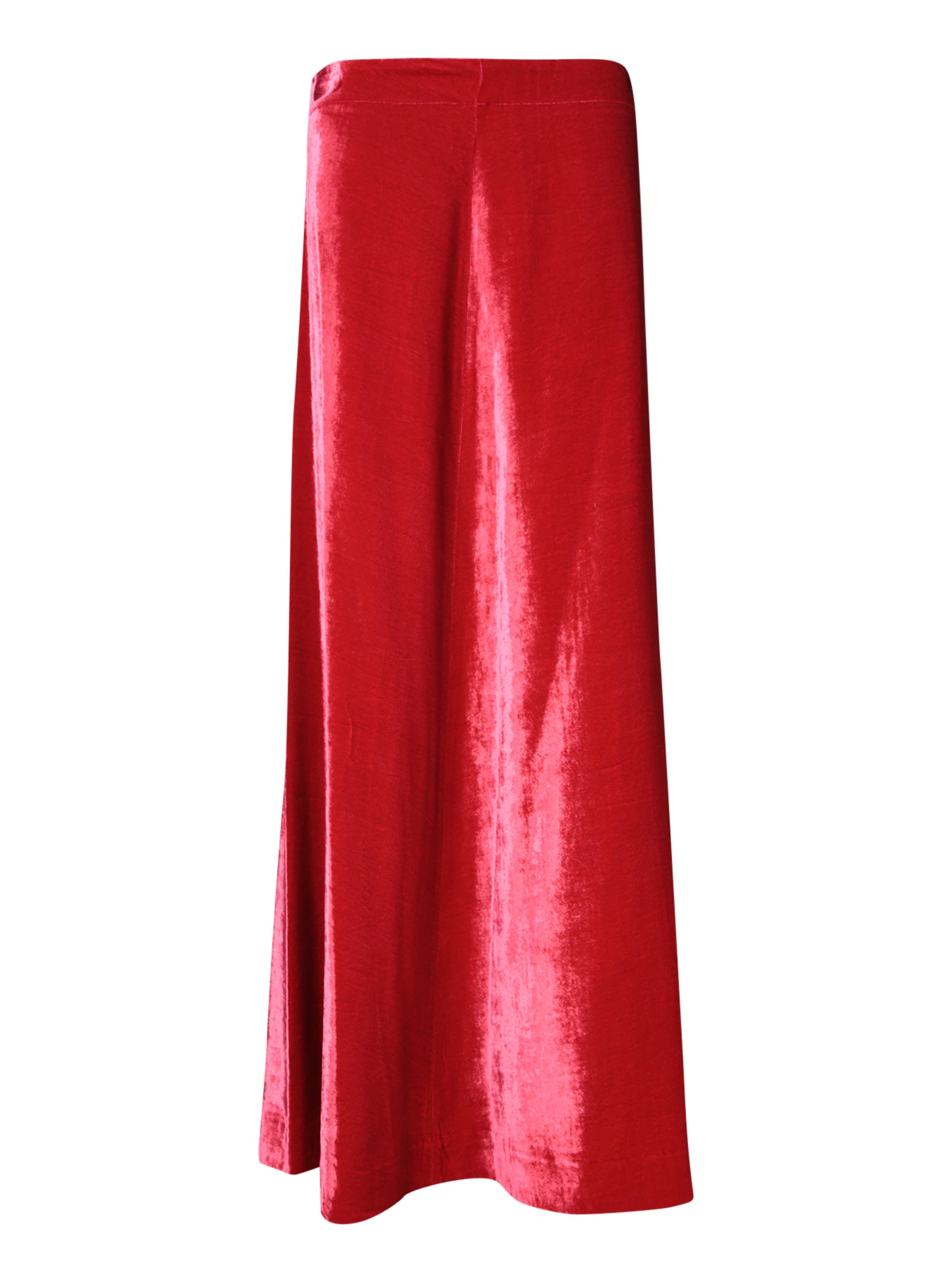 PAROSH 롱 Red 실크 벨벳 스커트
