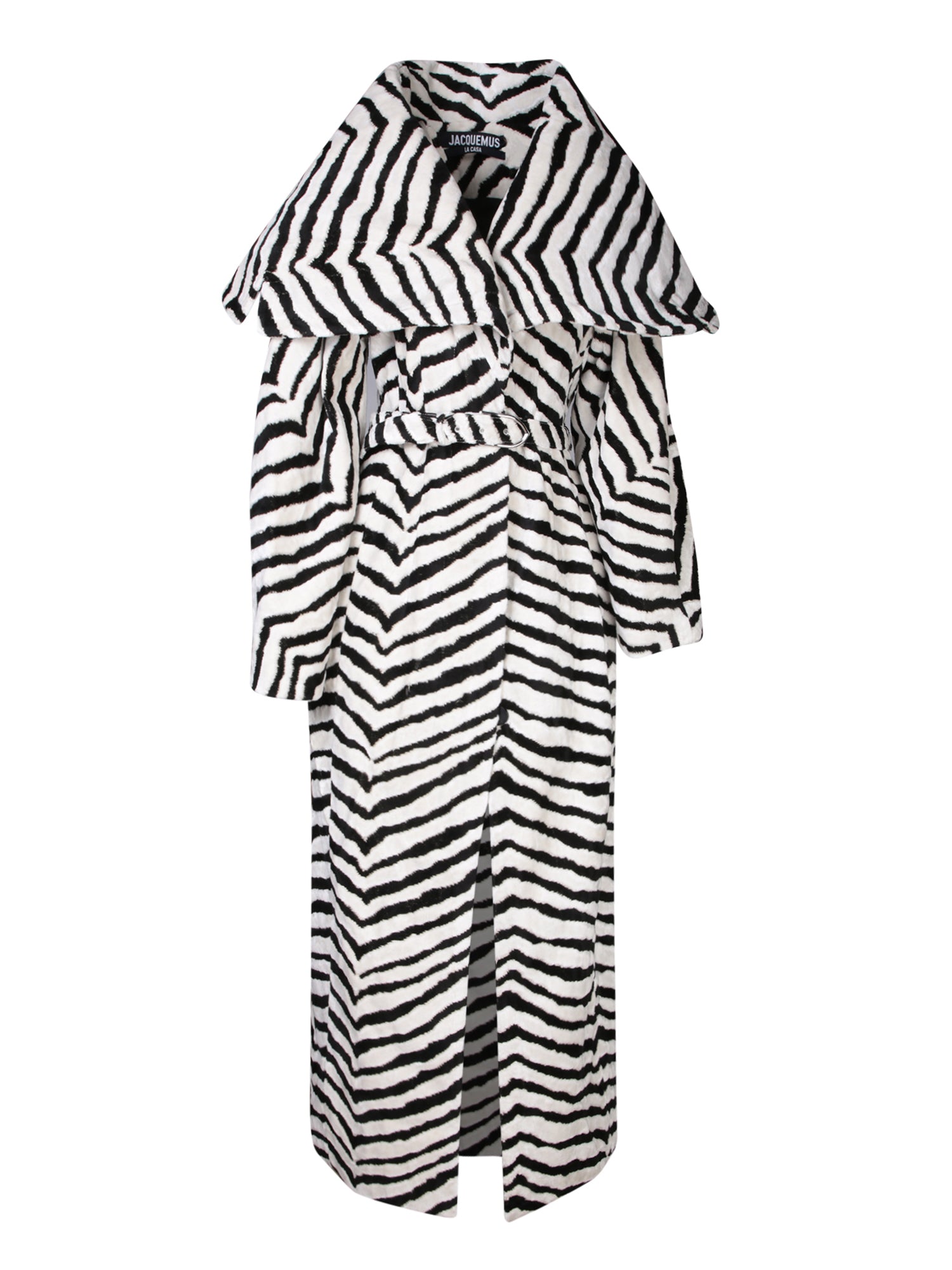 JACQUEMUS Caruso ZebraStriped 블랙 and 화이트 코트