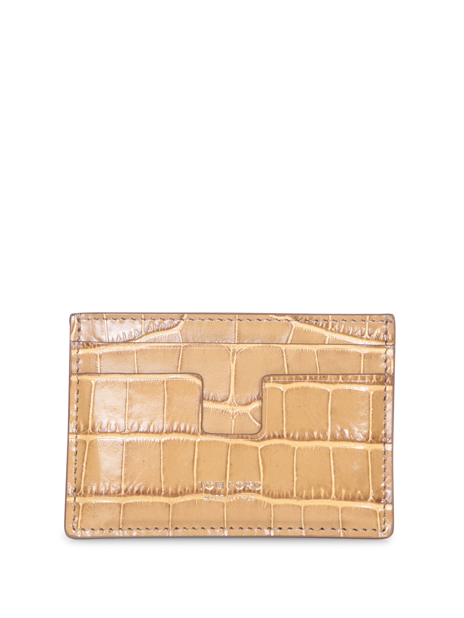 TOM FORD 베이지 크로크다일 카드 홀더