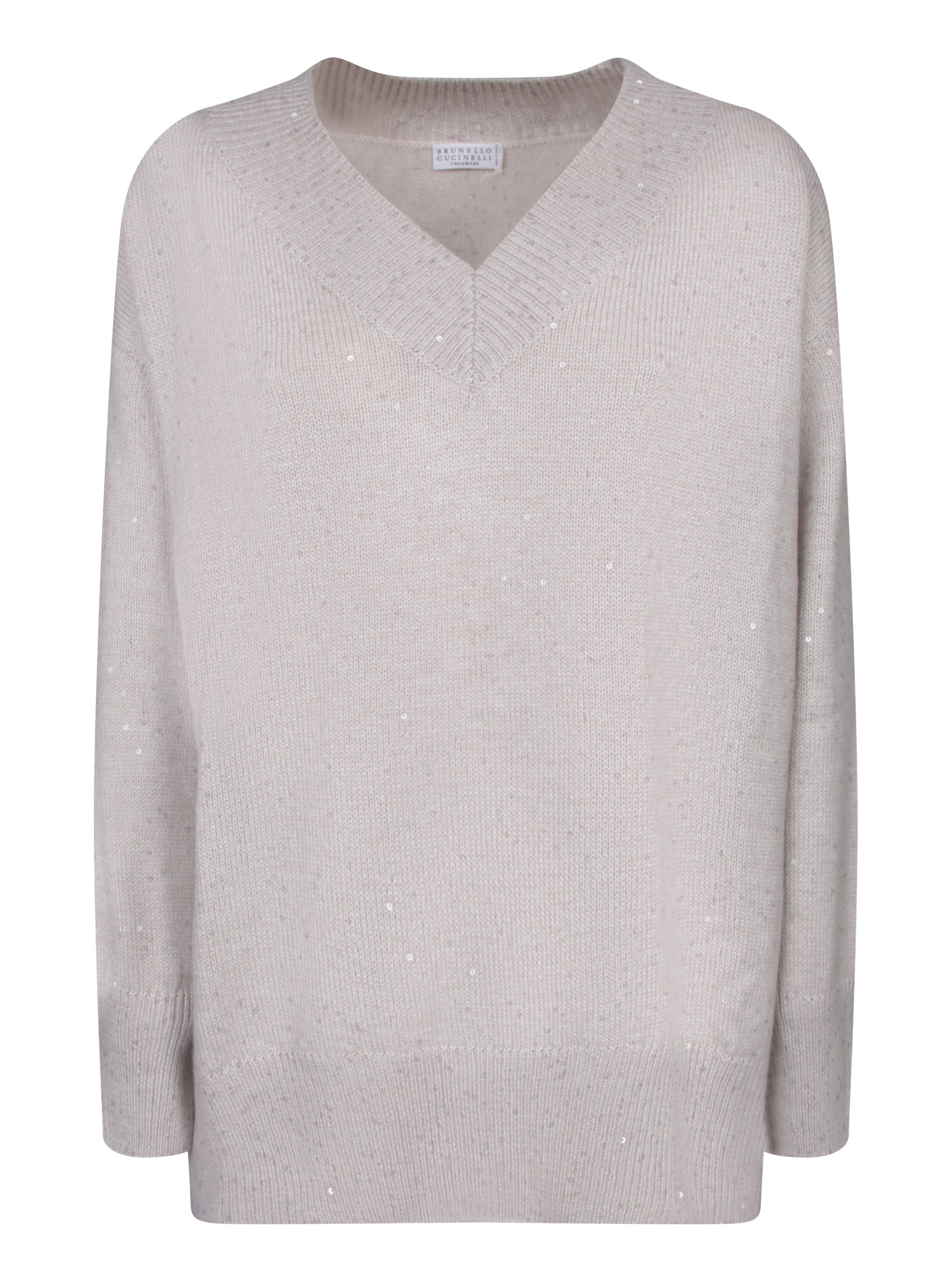 BRUNELLO CUCINELLI 베이지 시퀸 스웨터
