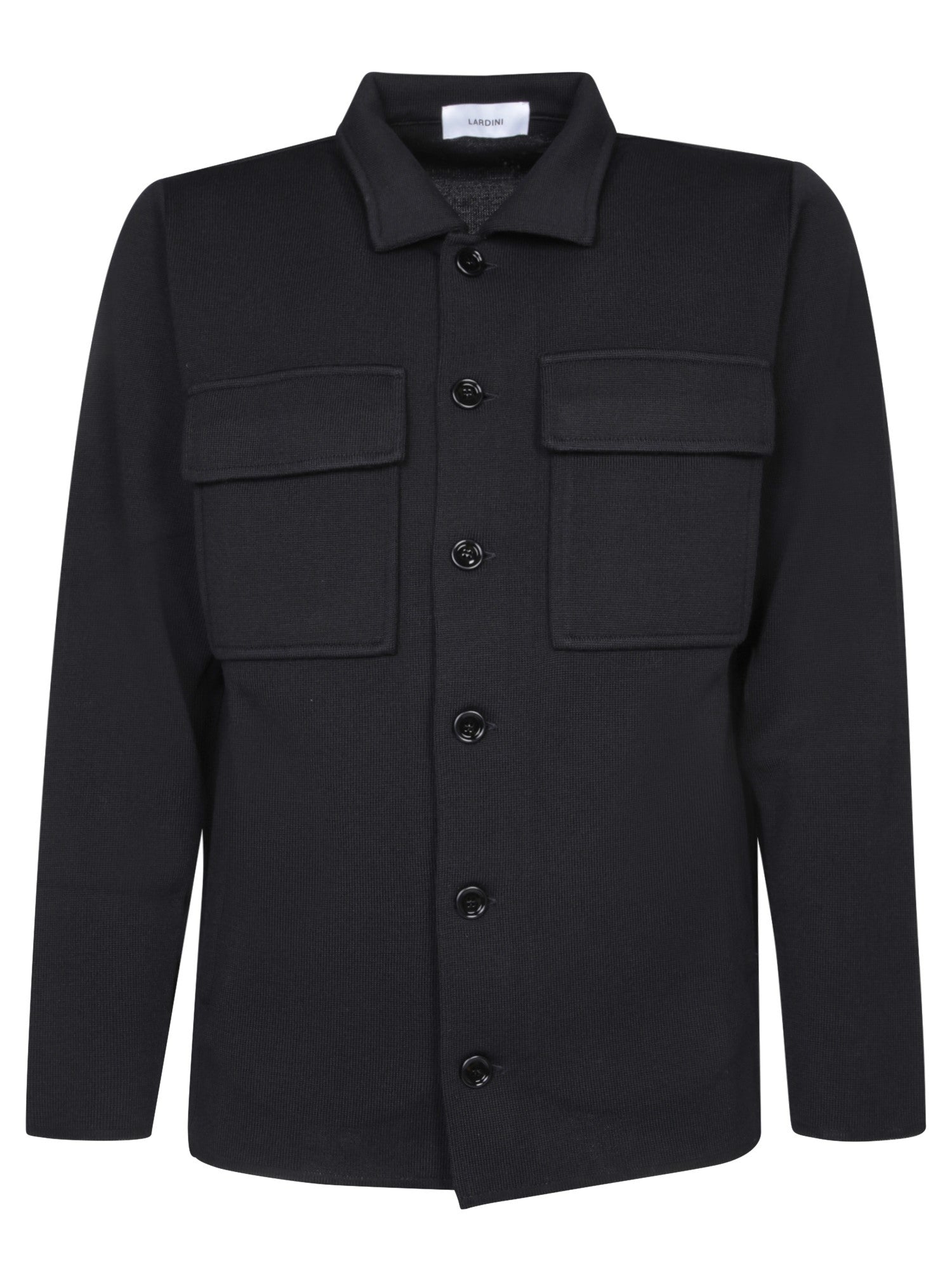 LARDINI 블랙 울 오버셔츠