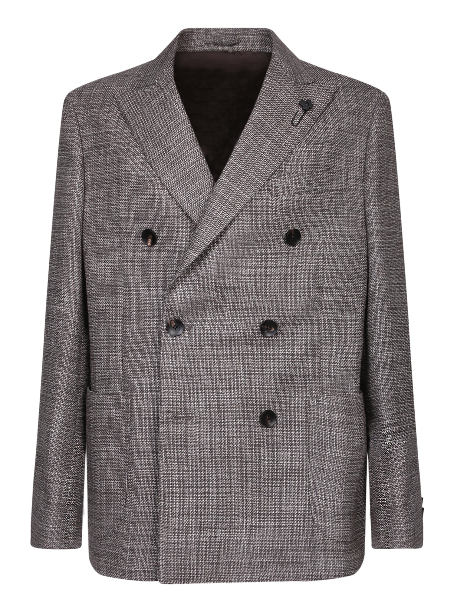 LARDINI 울 실크 자켓 in BeigeBrown