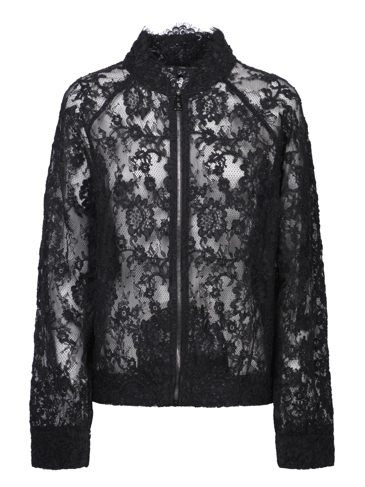 ERMANNO SCERVINO 블랙 레이스 봄버 자켓