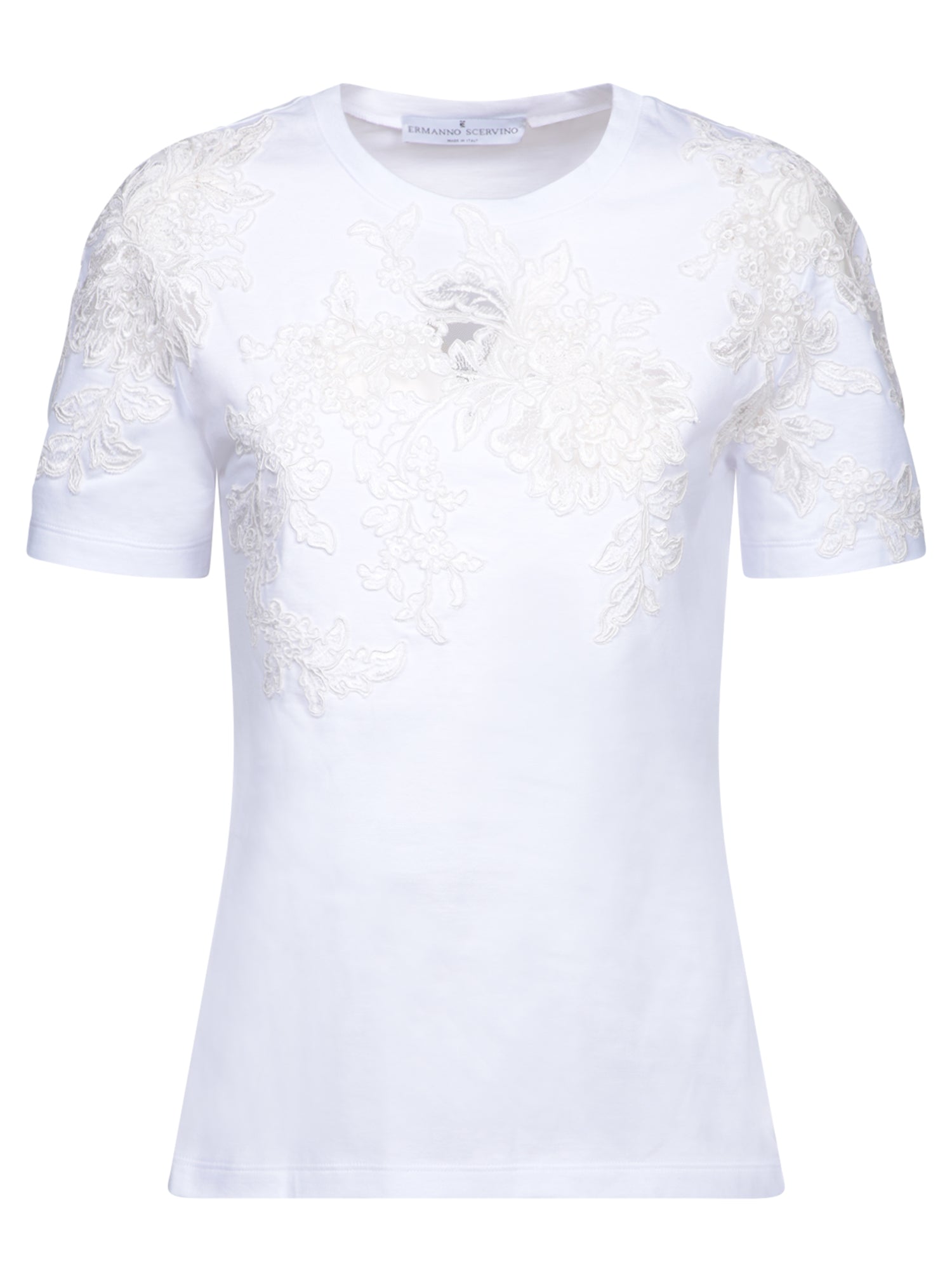 ERMANNO SCERVINO 화이트 레이스 티셔츠
