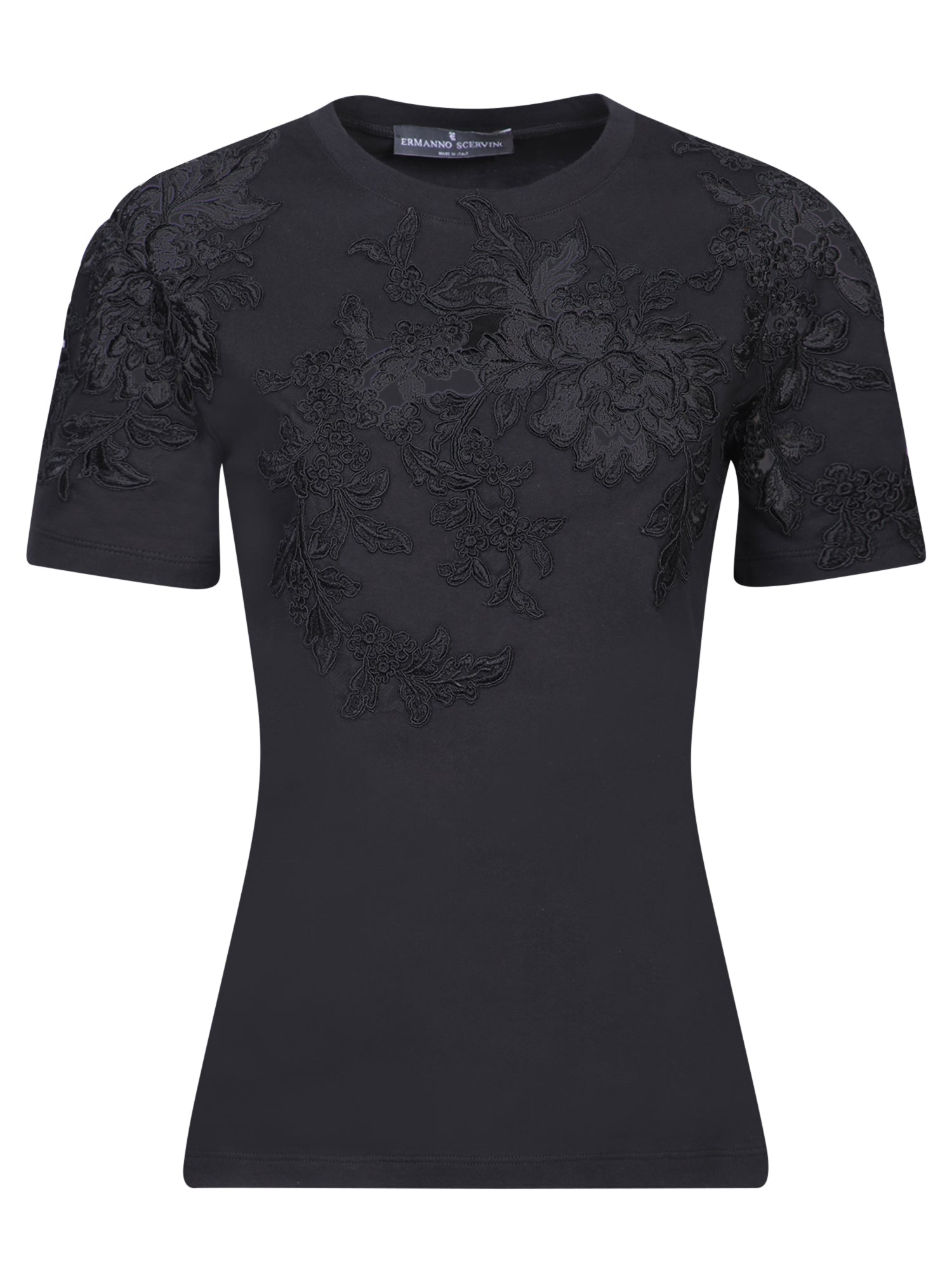 ERMANNO SCERVINO 블랙 레이스 티셔츠