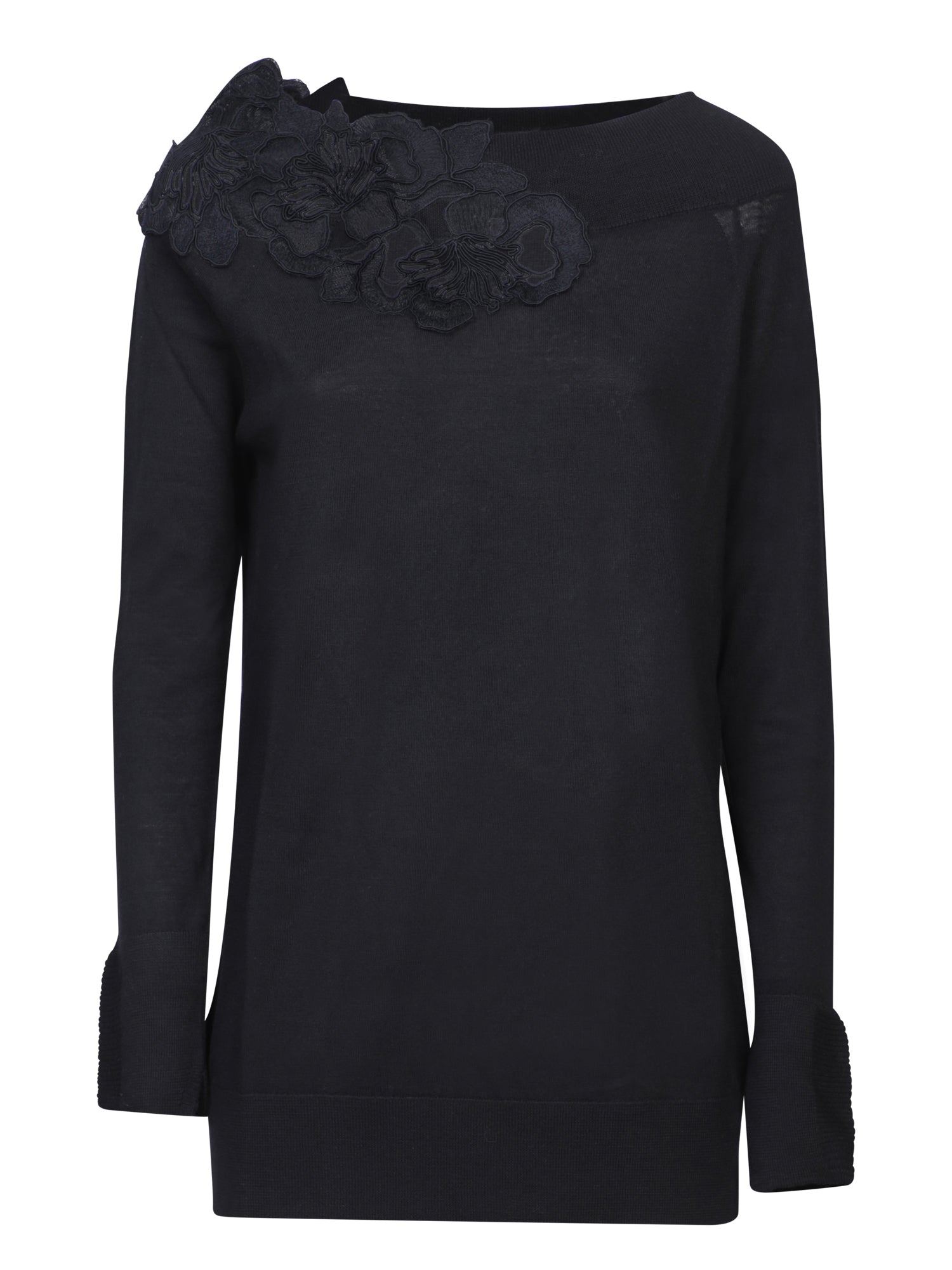 ERMANNO SCERVINO 블랙 자수 스웨터