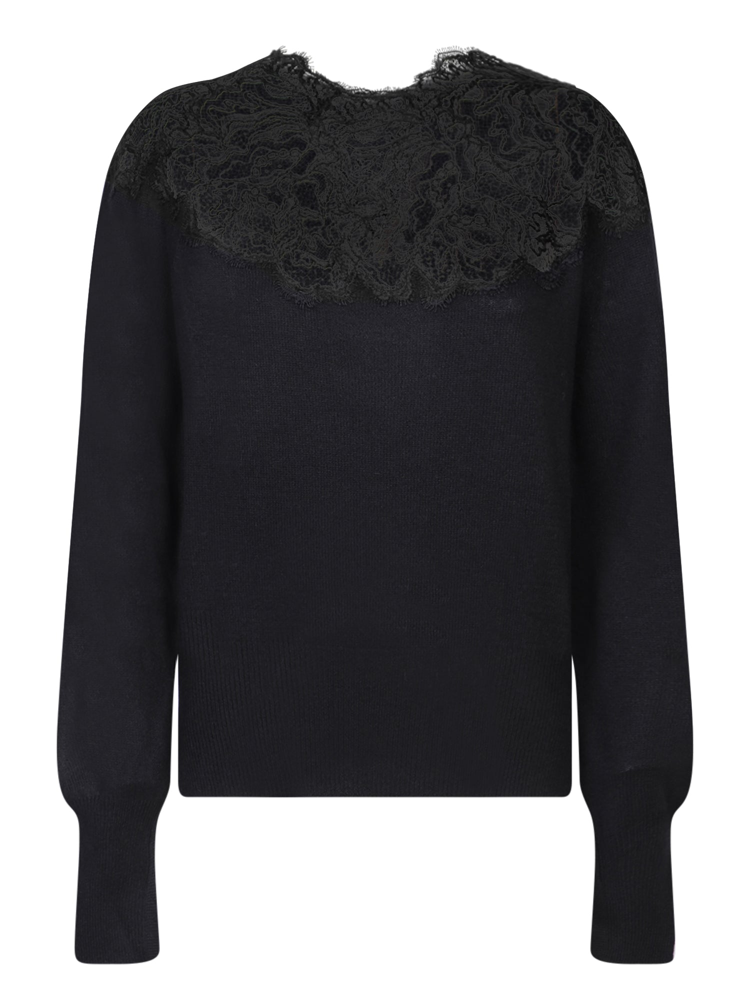 ERMANNO SCERVINO 블랙 캐시미어 레이스 스웨터