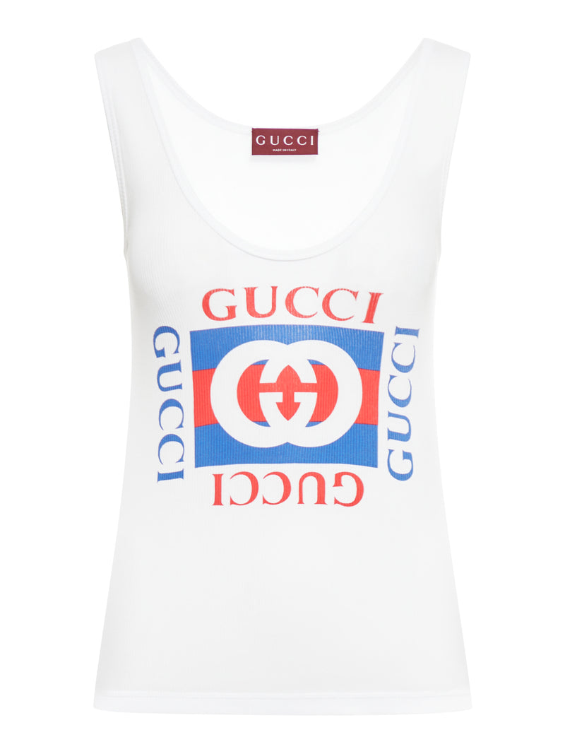 GUCCI 프린트 골지 코튼 탱크탑