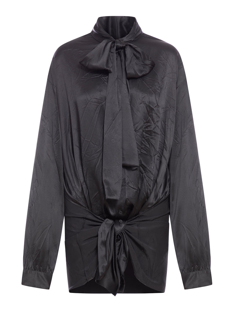 WOMEN39S KNOTTED LAVALIERE 블라우스 IN 블랙