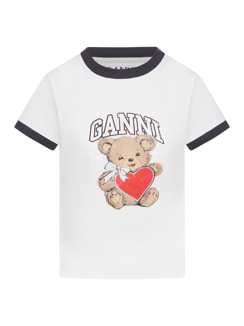베이직 져지 화이트 티셔츠 위드 BEAR