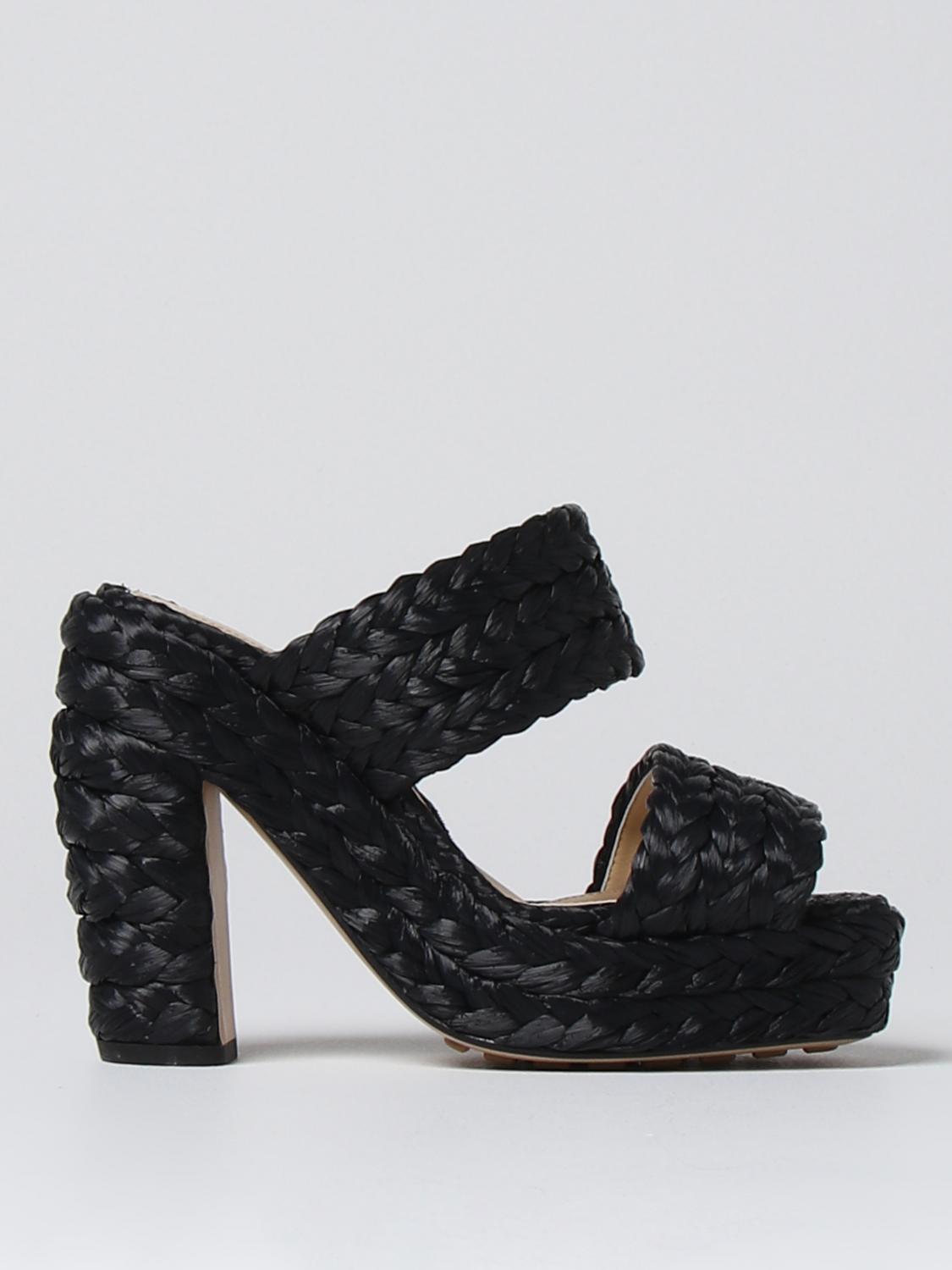 Bottega veneta 샌들 in 우븐 라피아