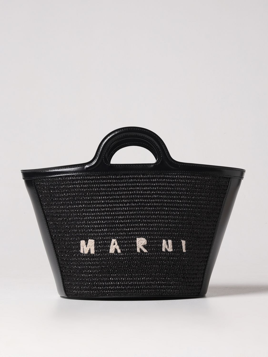 Marni 트로피칼리아 백 in 레더 and 라피아