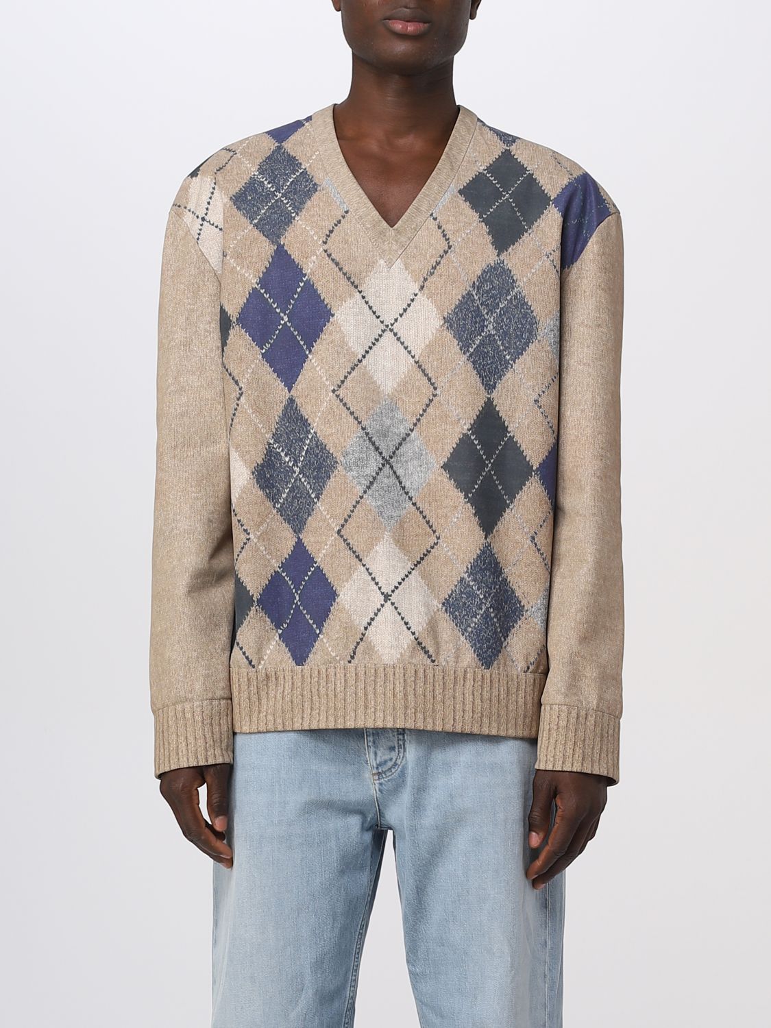 Bottega veneta 프린트 레더 스웨터