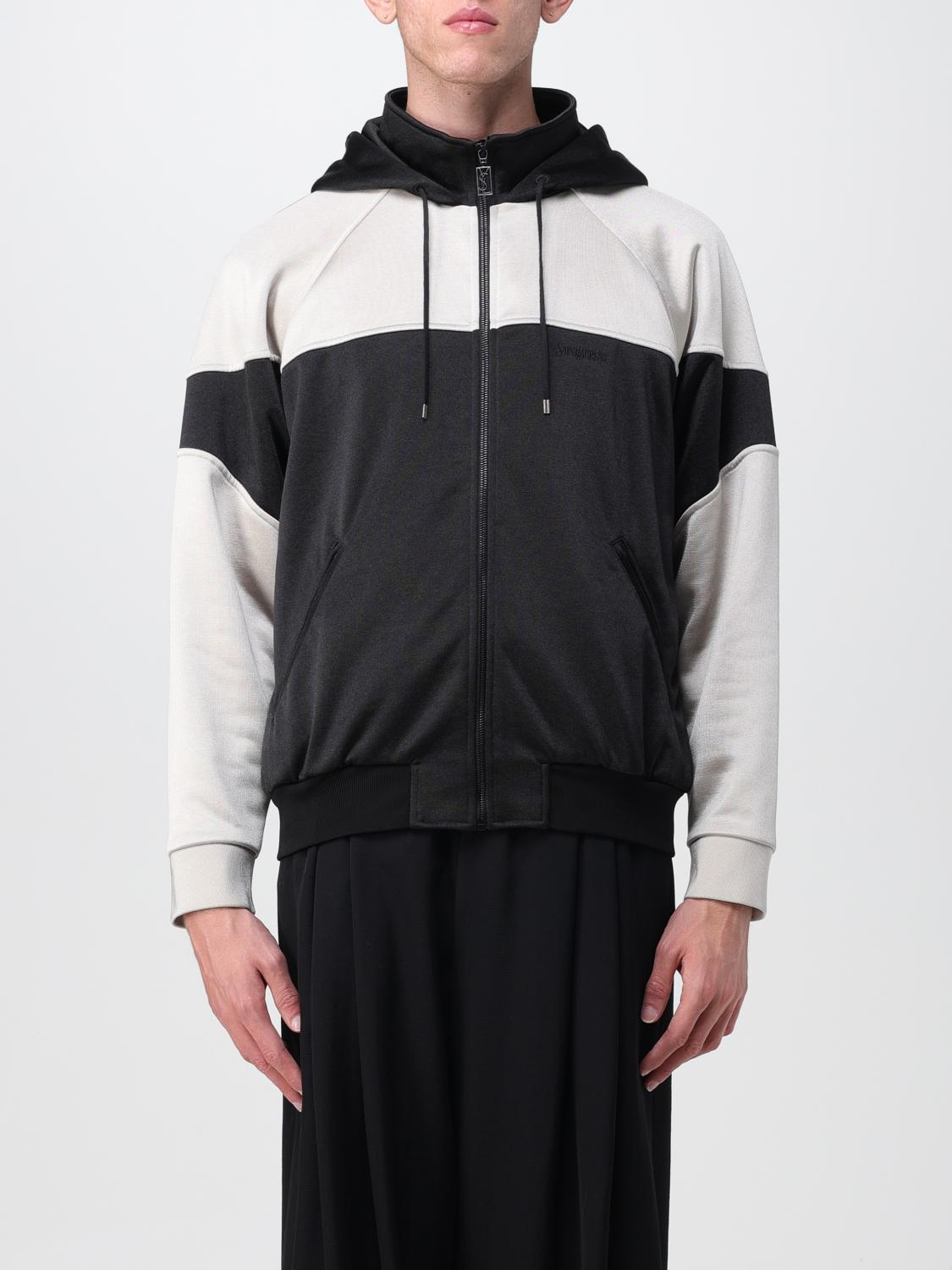 Saint laurent 스웨트 셔츠 in 코튼 블렌드 위드 zip