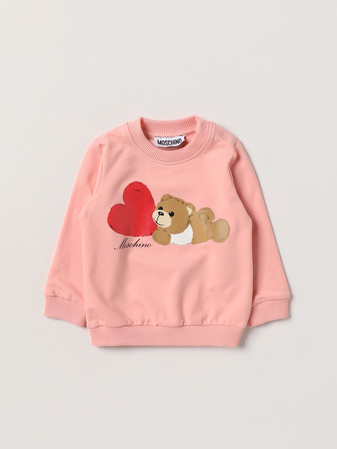 Moschino 베이비 스웨트 셔츠 in 스트레치 코튼