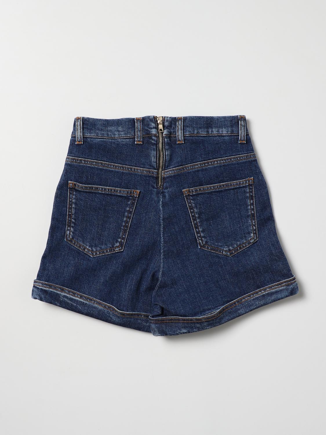 Balmain 더블 브레스티드 스타일 데님 쇼츠