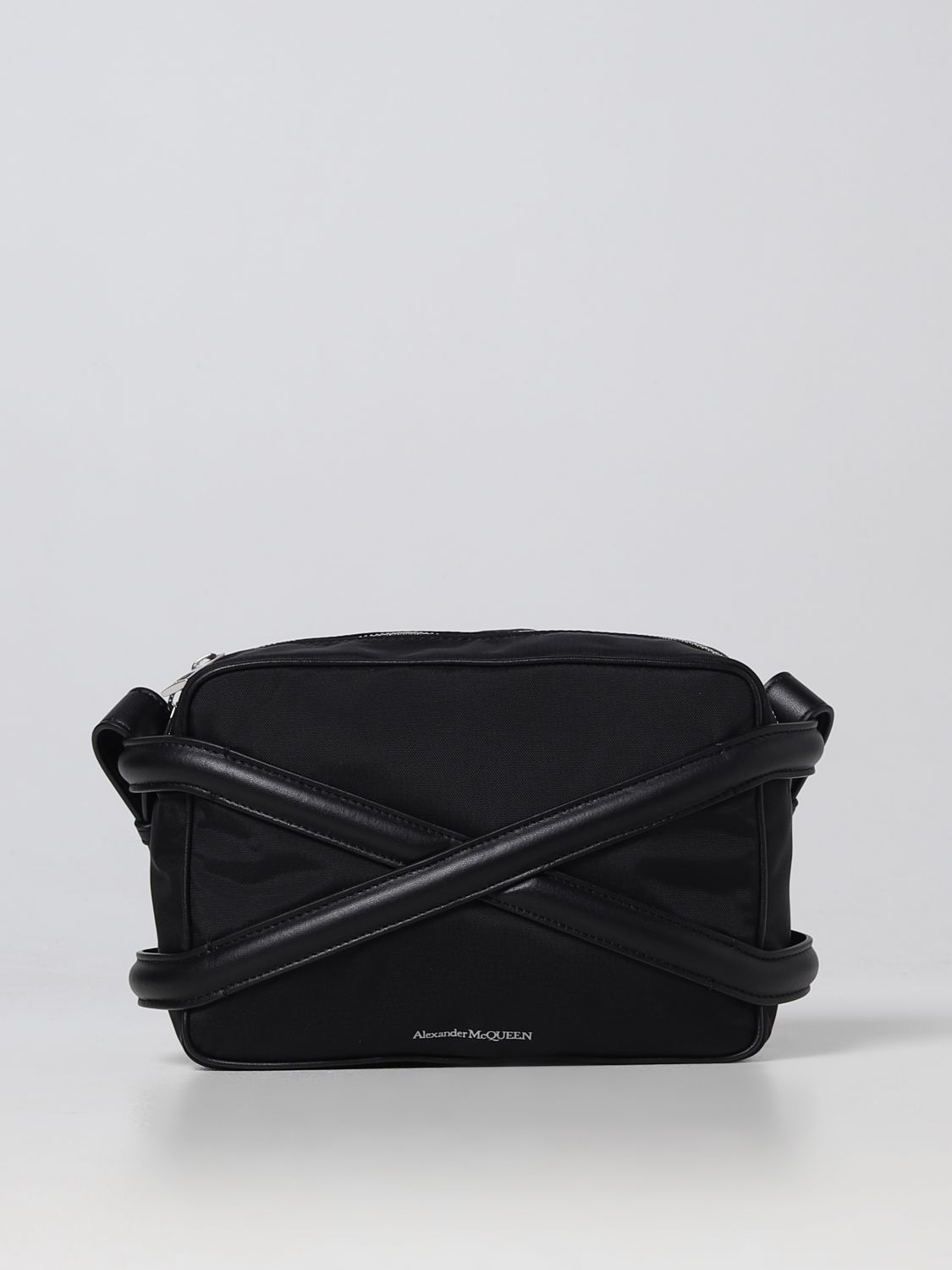 Alexander mcqueen 하네스 백 in 패브릭 and 레더