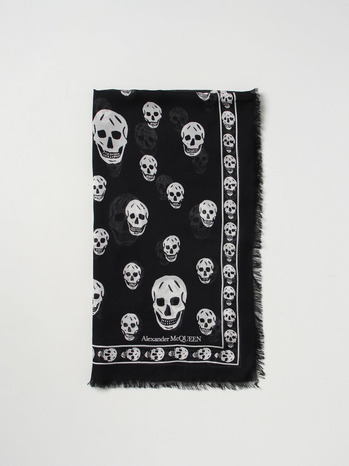스컬 alexander mcqueen 스카프 in 실크 블렌드