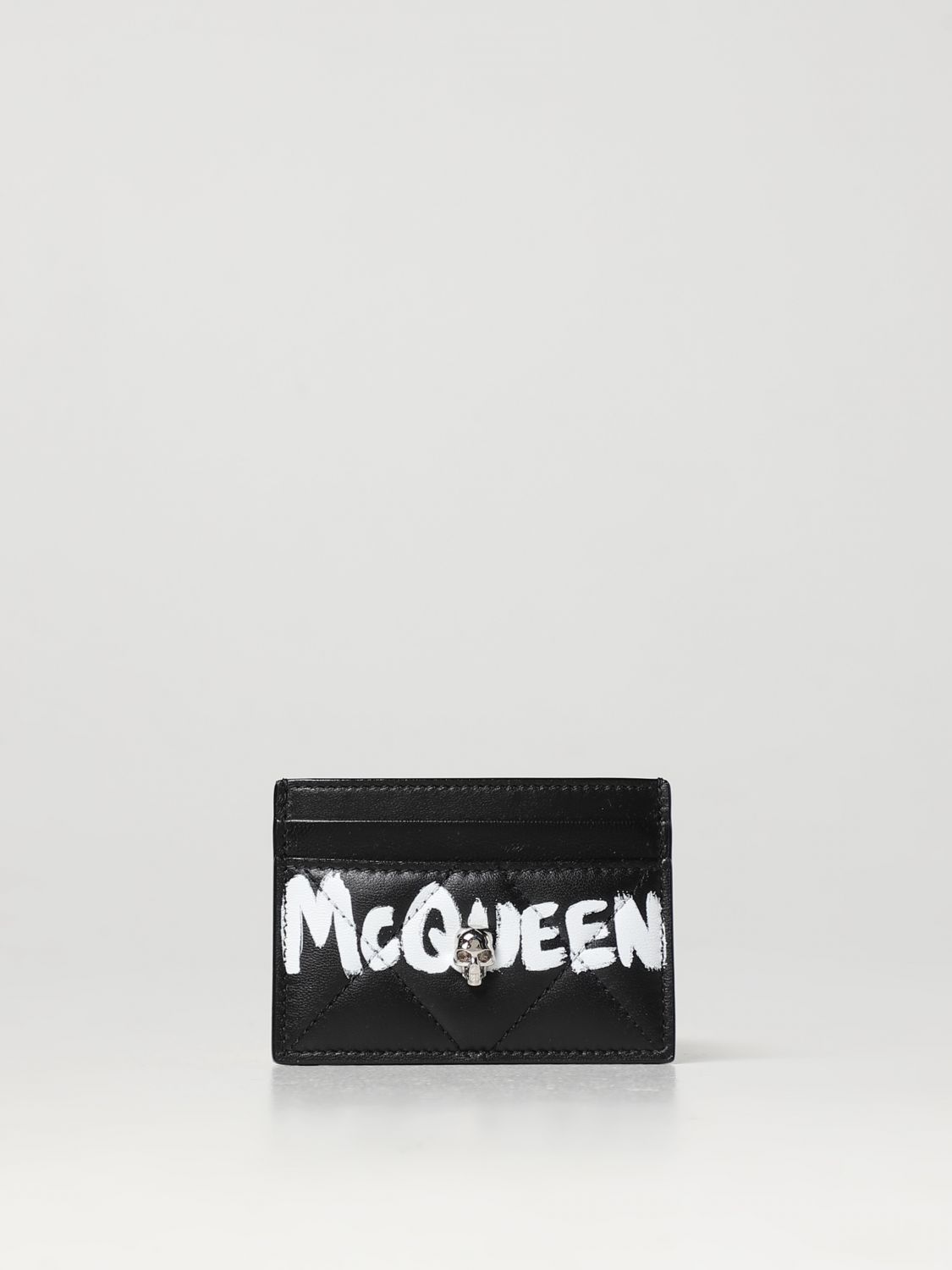 스컬 alexander mcqueen 카드 홀더 in 퀼팅 레더