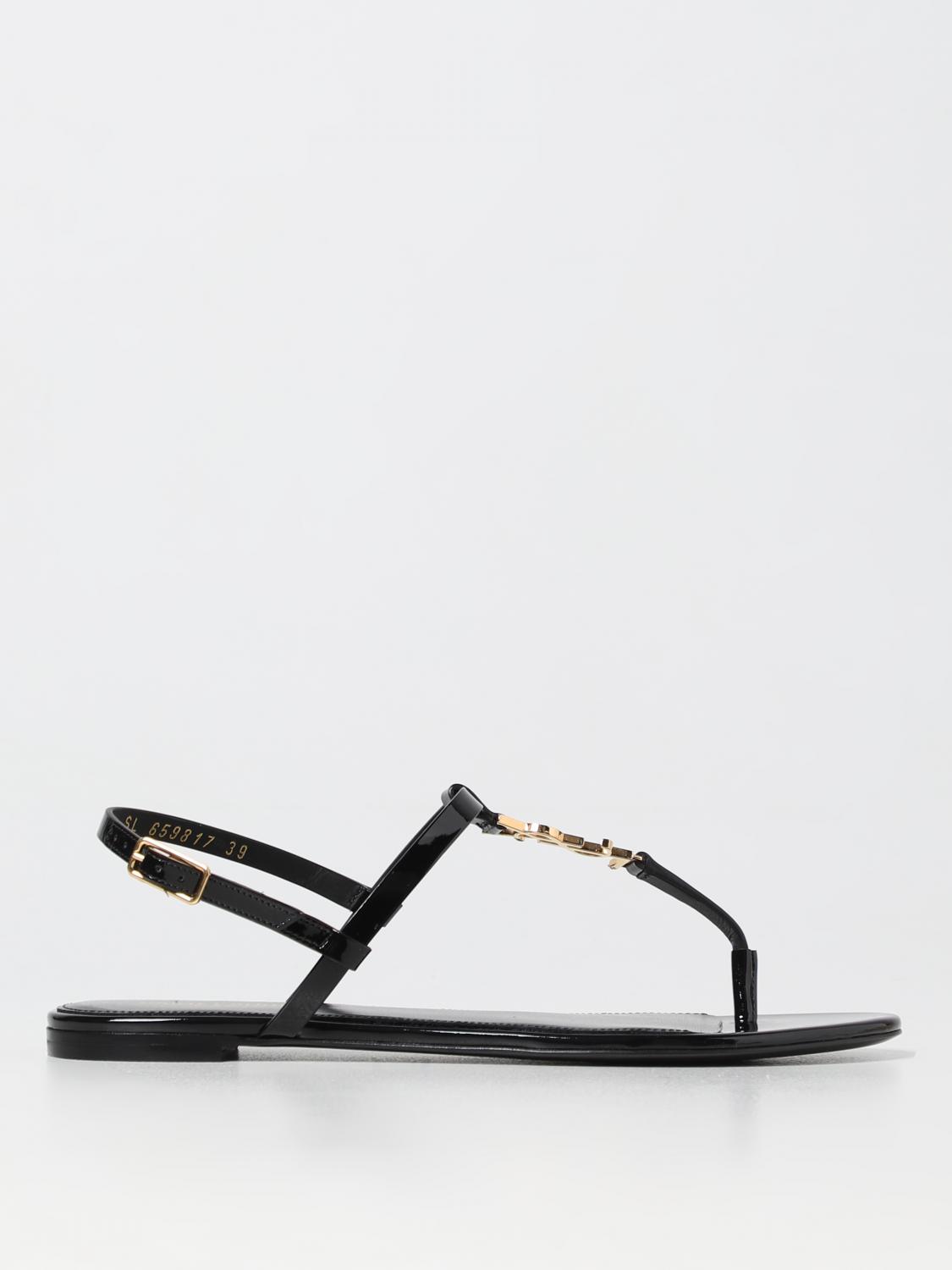 Saint laurent 카산드라 페이던트 레더 샌들