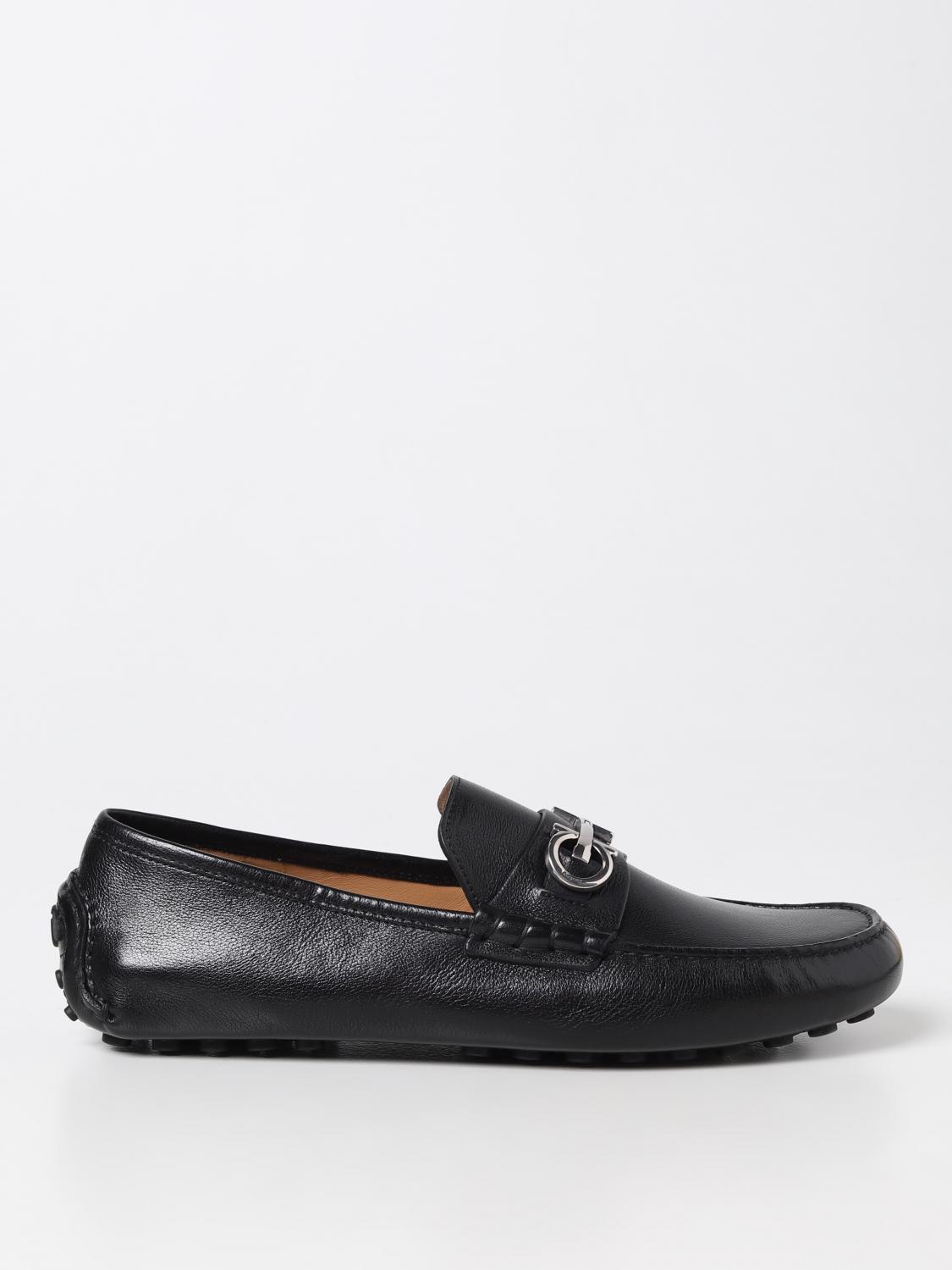 Ferragamo grazioso 모카신 in 마이크로 그레인 레더