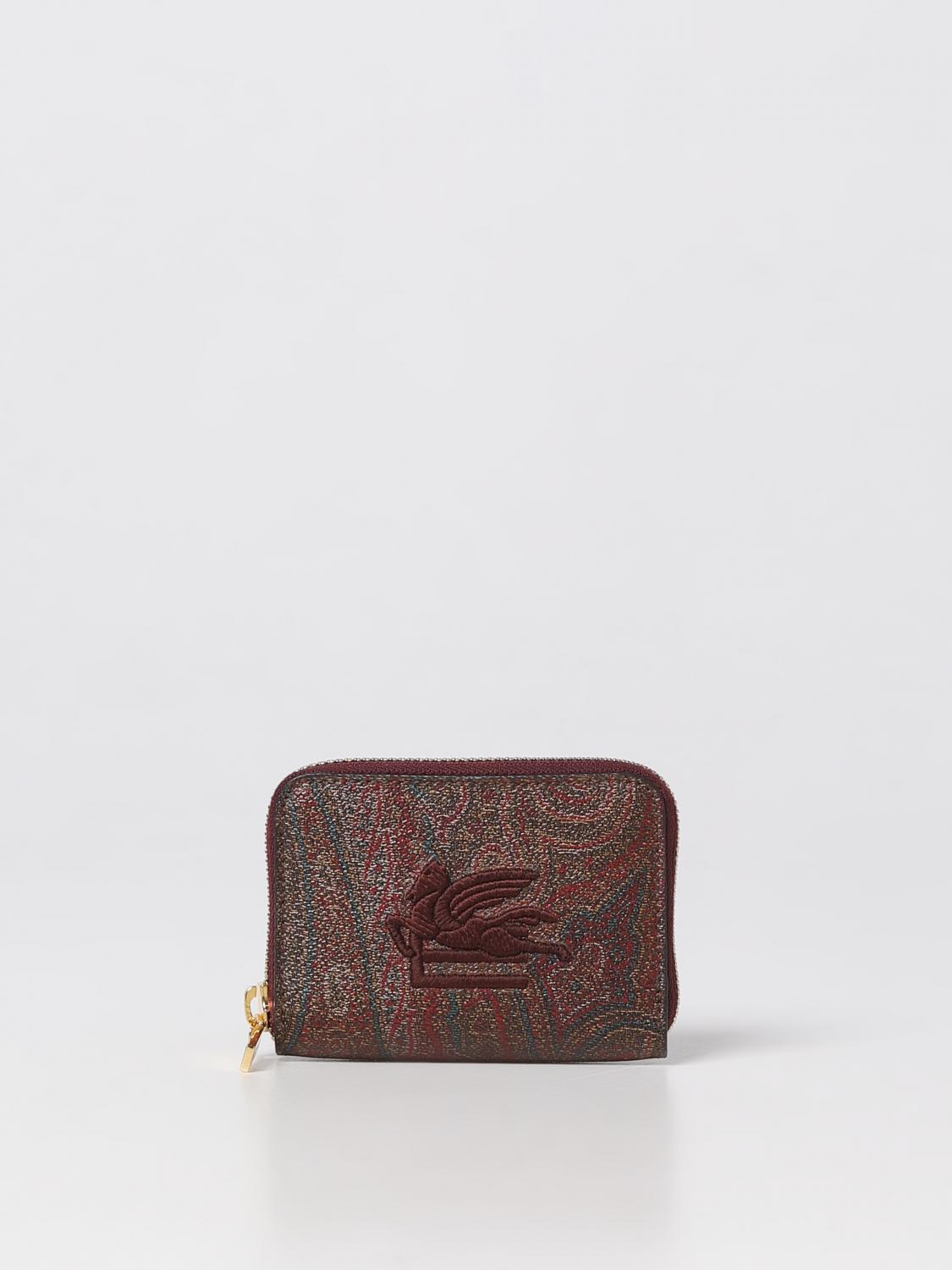 Etro 코인 퍼스 in 코티드 코튼 위드 자수 로고