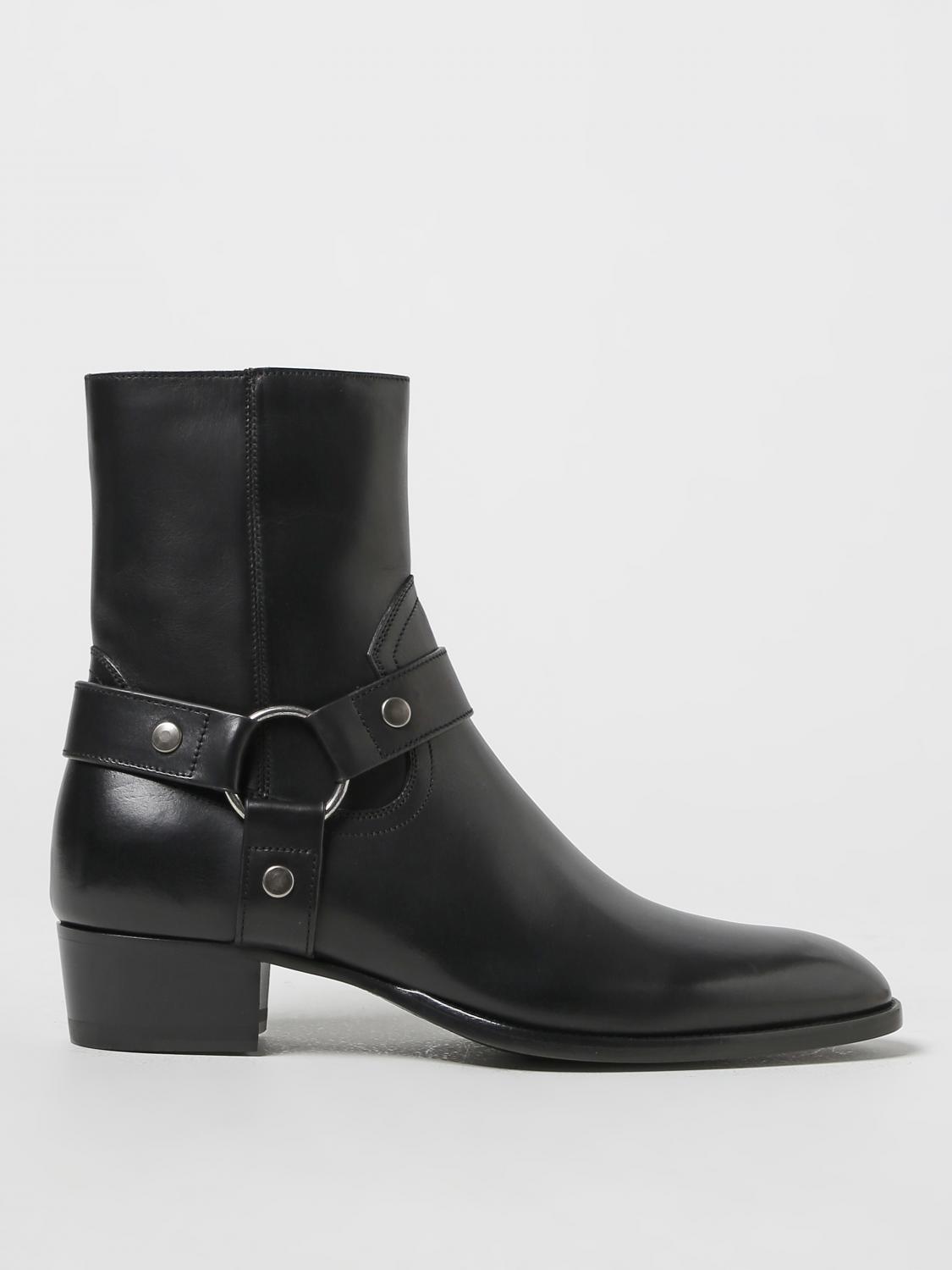 Saint laurent wyatt 레더 앵클 부츠 위드 zip