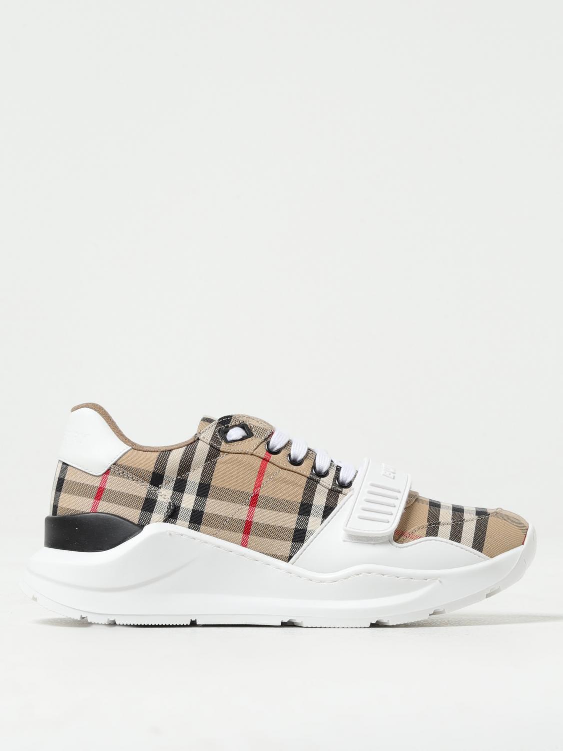 Burberry new regis 스니커즈 in 캔버스 위드 빈티지 체크 자카드