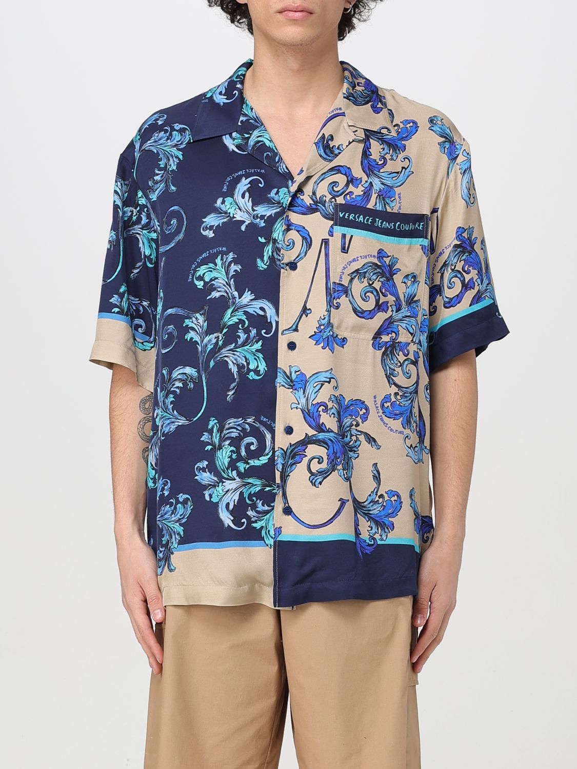 Mens 셔츠 Versace 진 꾸뛰르