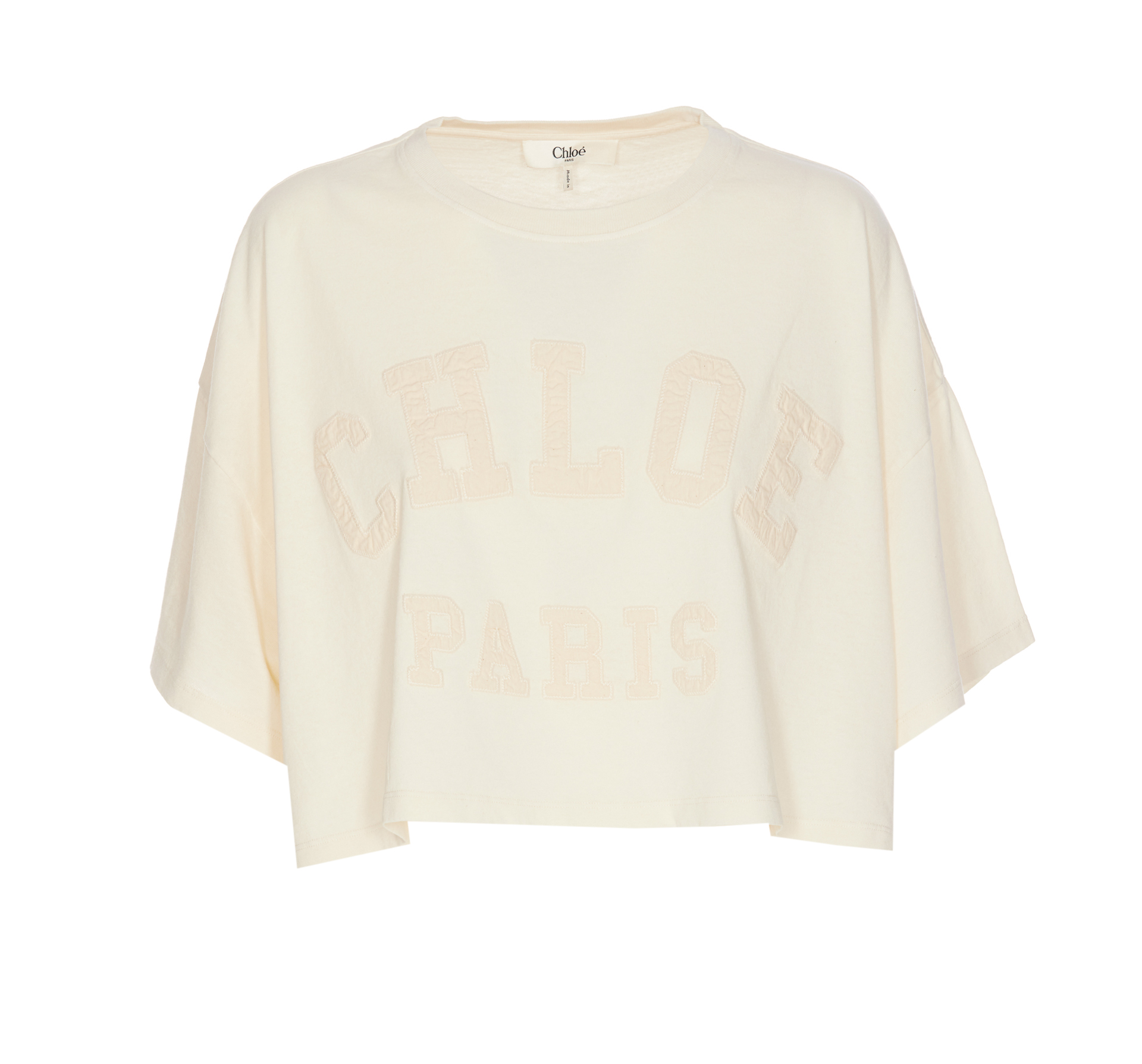 CHLOE 파리 로고 크롭 티셔츠