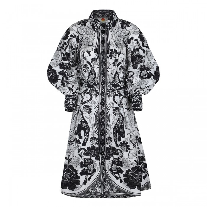 플라워 leopards offwhite 미니 드레스