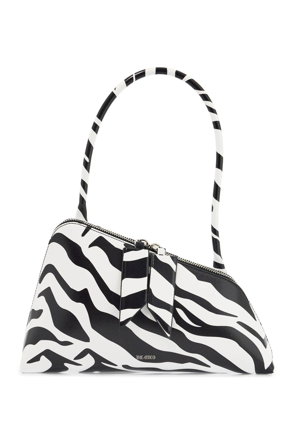 핸드백 a 숄더 triangolare animalier bianco e nero