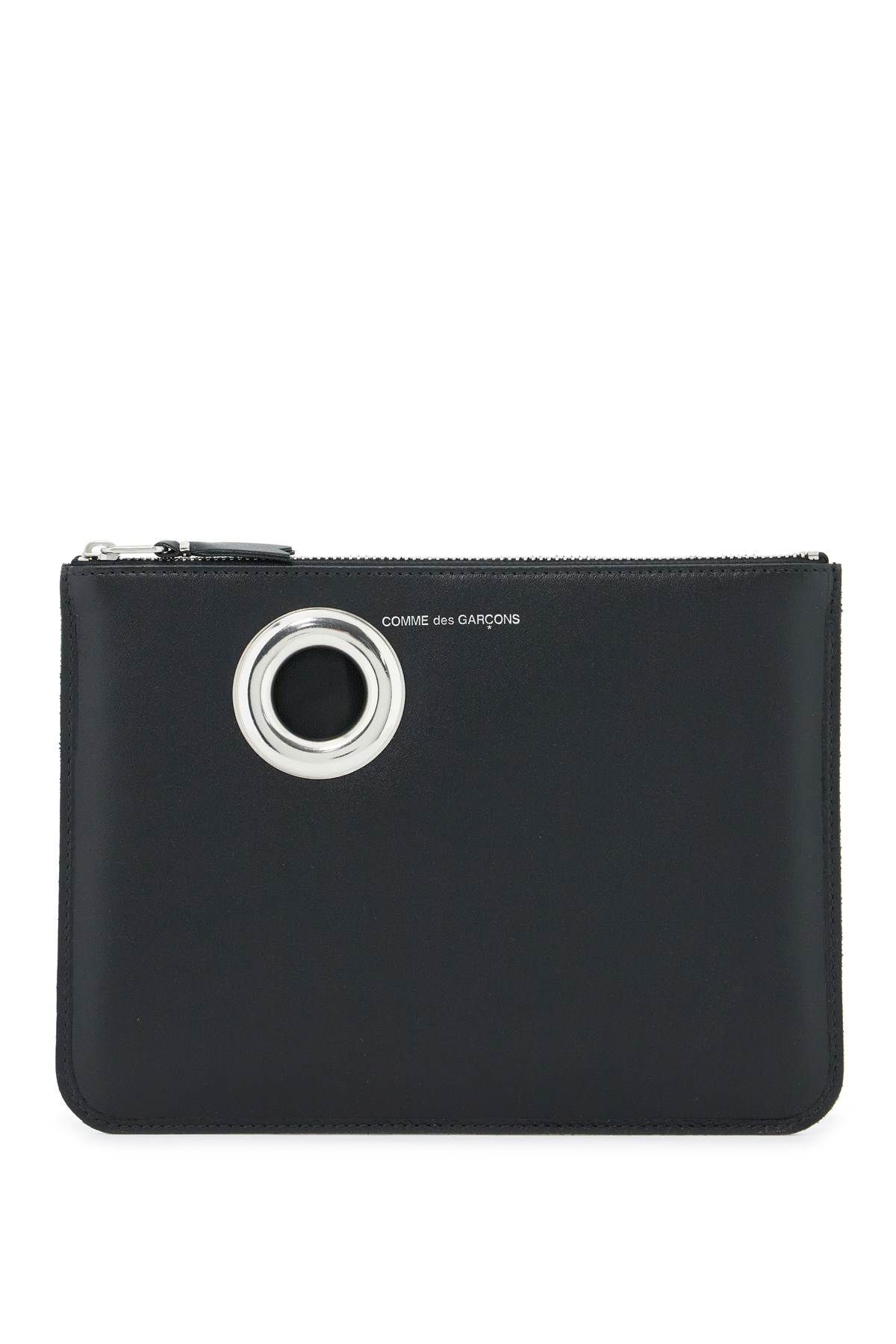 레더 파우치 위드 라지 eyelet 디테일