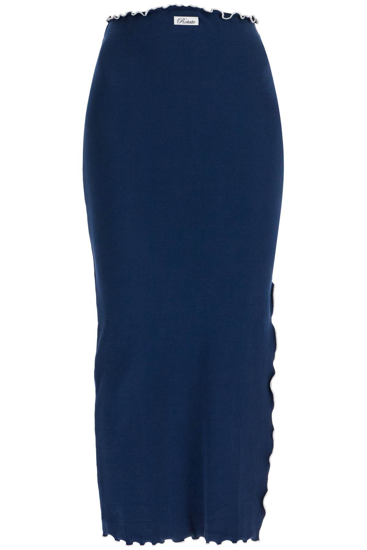 미디 스커트 위드 contrasting hemline