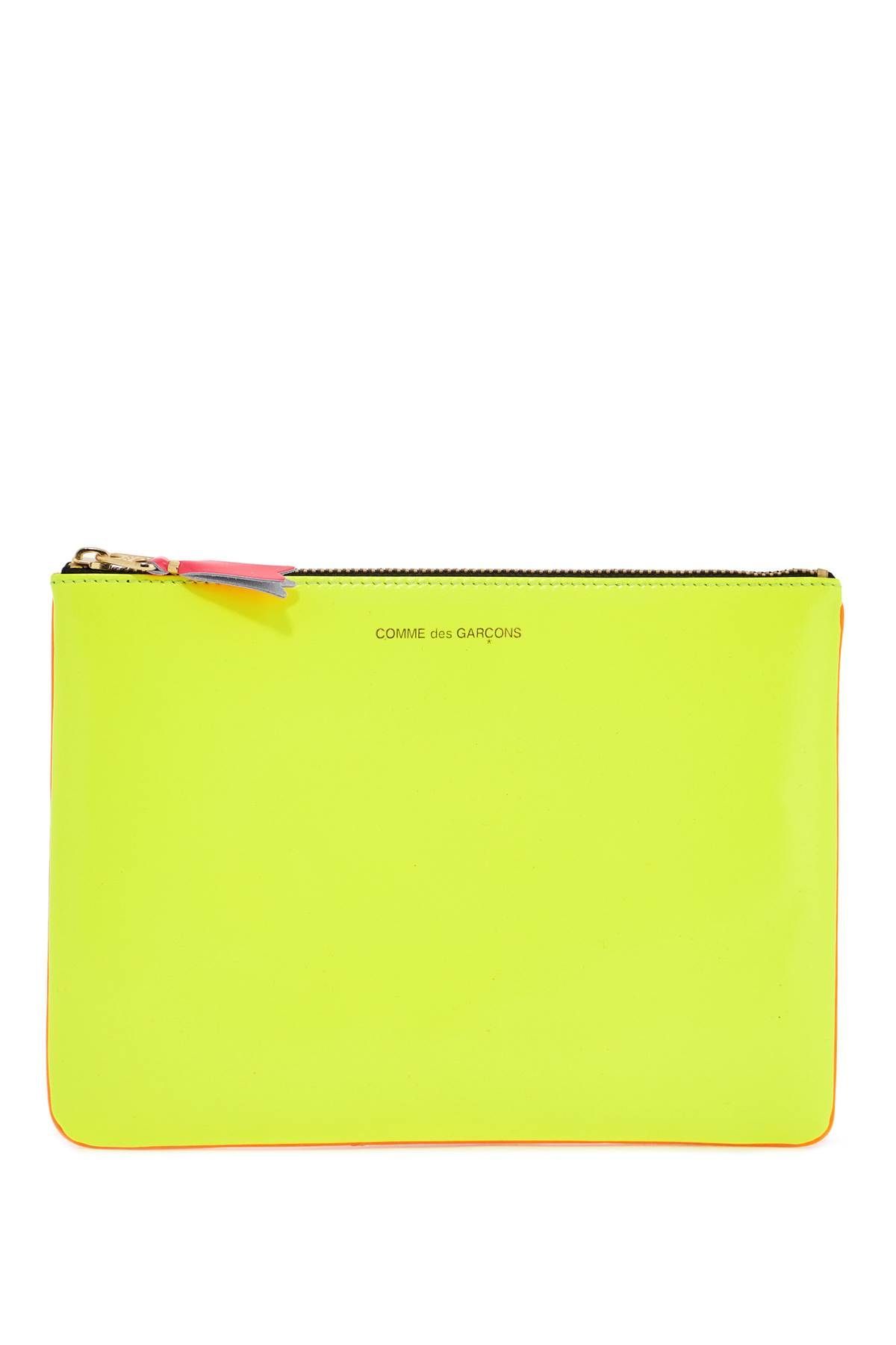 portafoglio in pelle di capra giallo arancio 슈퍼 플로우 compatto