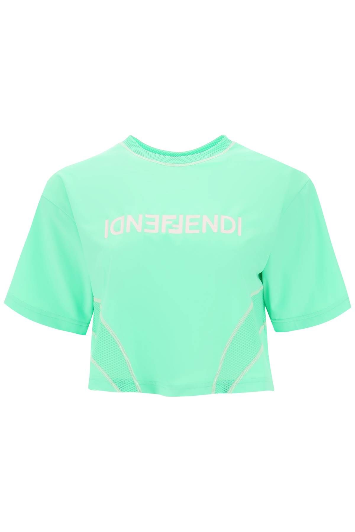 lycra 크롭 티셔츠 위드 로고