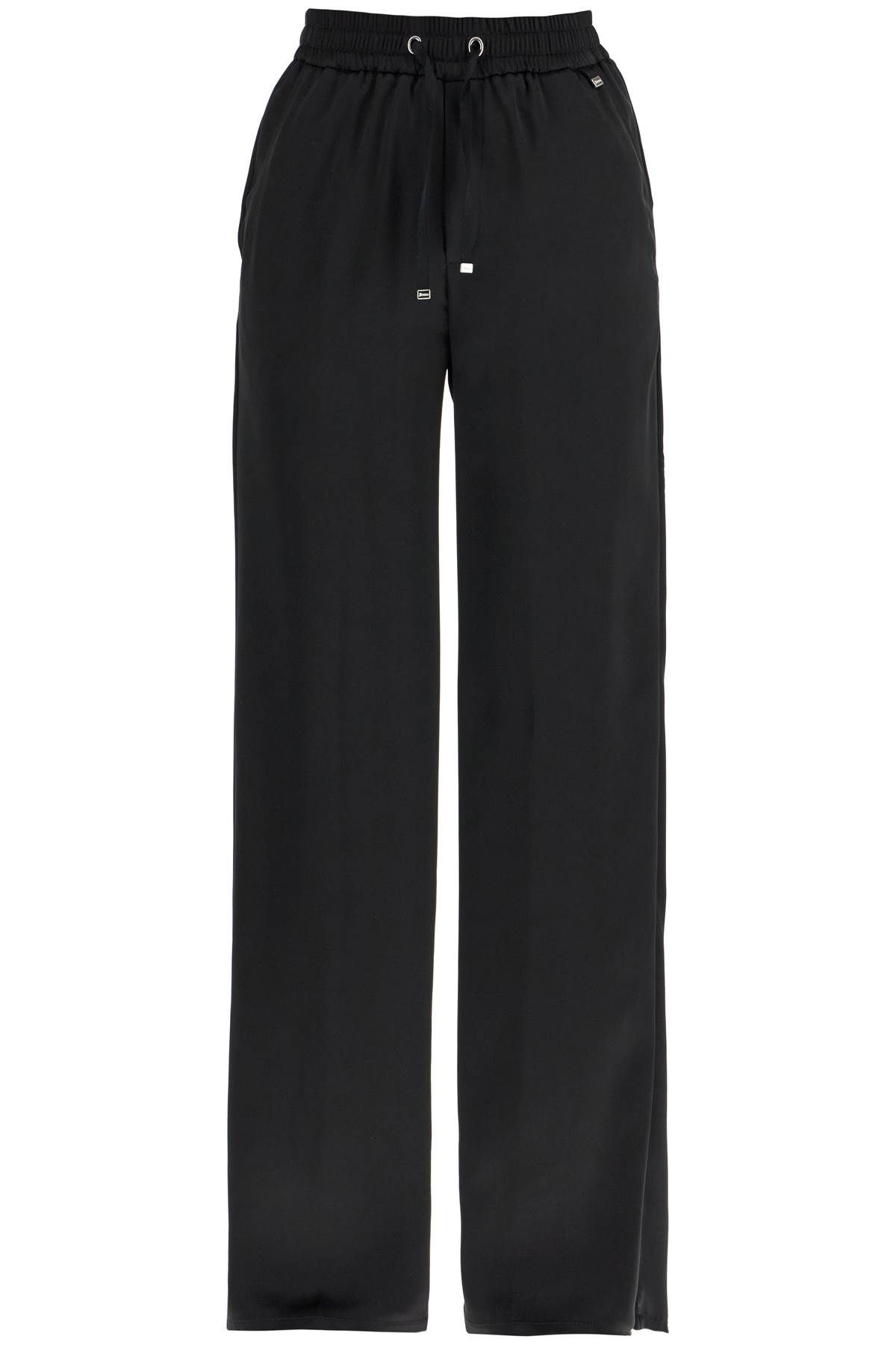 Womens 블랙 샤틴 트라우저 Elegance and Comfort  Residenza 725