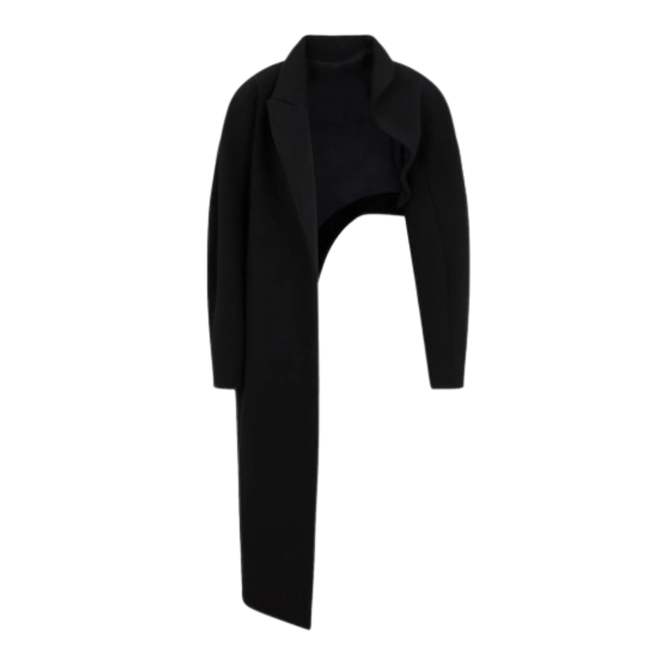 ALAIA 라운드 HALF 코트 블랙