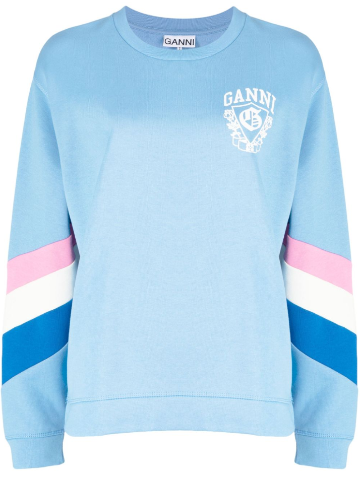 GANNI ISOLI 실드 오버사이즈 스웨트 셔츠 실버 LAKE 블루