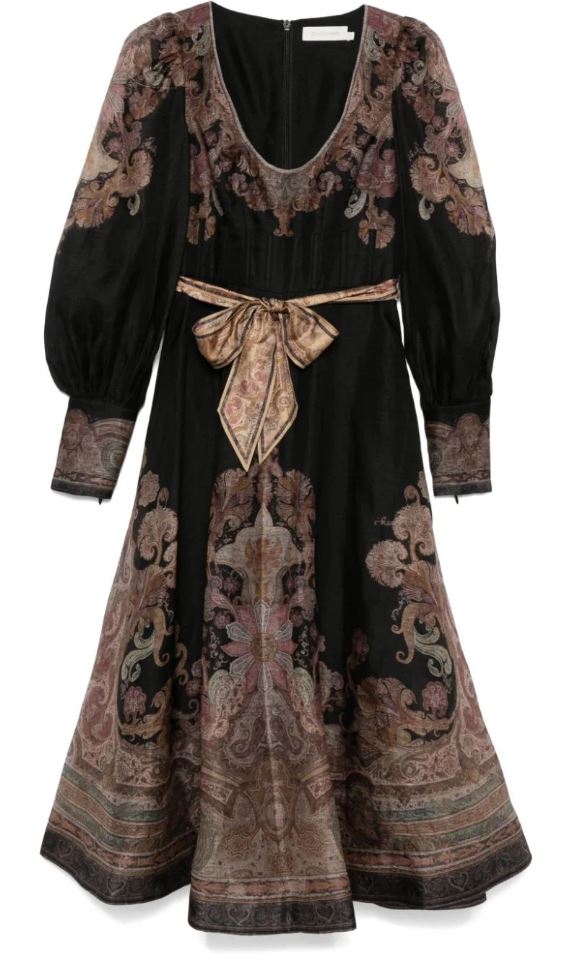 ZIMMERMANN ILLUSTRATION STRUCTURED 드레스 블랙 페이즐리